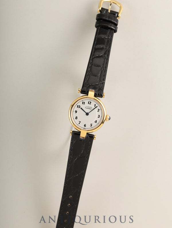 カルティエ マスト ヴァンドーム VLC SM W1002154 / 590004 クォーツ Cal.90 SV925 革 純正ピンバックル(GP)アラビア文字盤(SWISS表記) オーバーホール済み