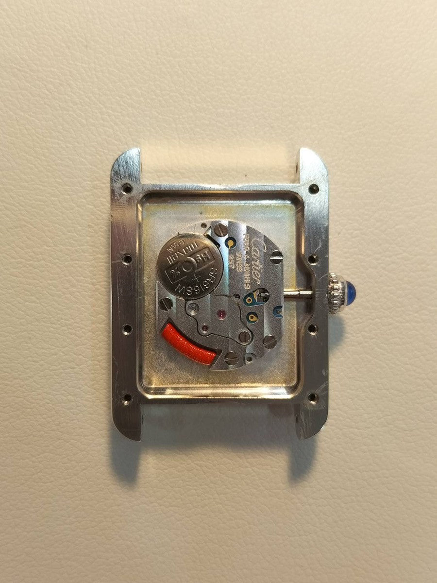 カルティエ マストタンク MM W1014054 / 2416 クォーツ Cal.057 SV925 革 純正Dバックル(SS) ホワイト飛びローマンCC文字盤(SWISS MADE表記) 箱 オーバーホール済み