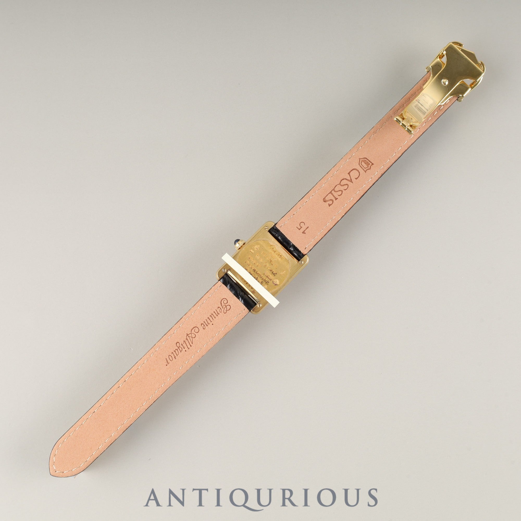 カルティエ マストタンク SM W1005554 / 5057001 クォーツ Cal.057 SV925 革 純正Dバックル(GP) オパラン文字盤 1982年頃~1995年頃 箱 ケース 冊子 オーバーホール済み