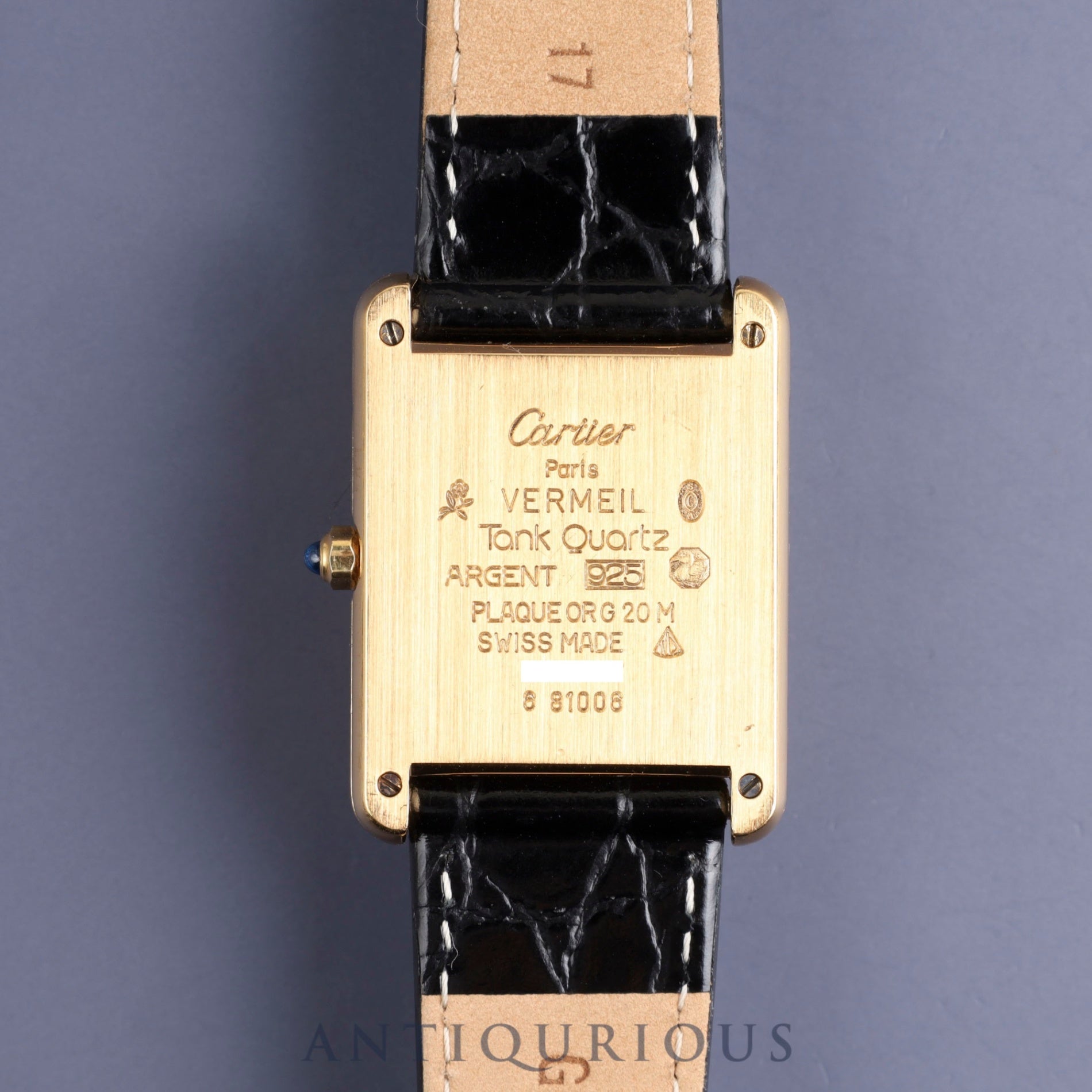 カルティエ マストタンク LM 6 81006 クォーツ Cal.81 SV925 革 純正尾錠(GP)アイボリーローマン文字盤 オーバーホール済み 新品仕上げ済み