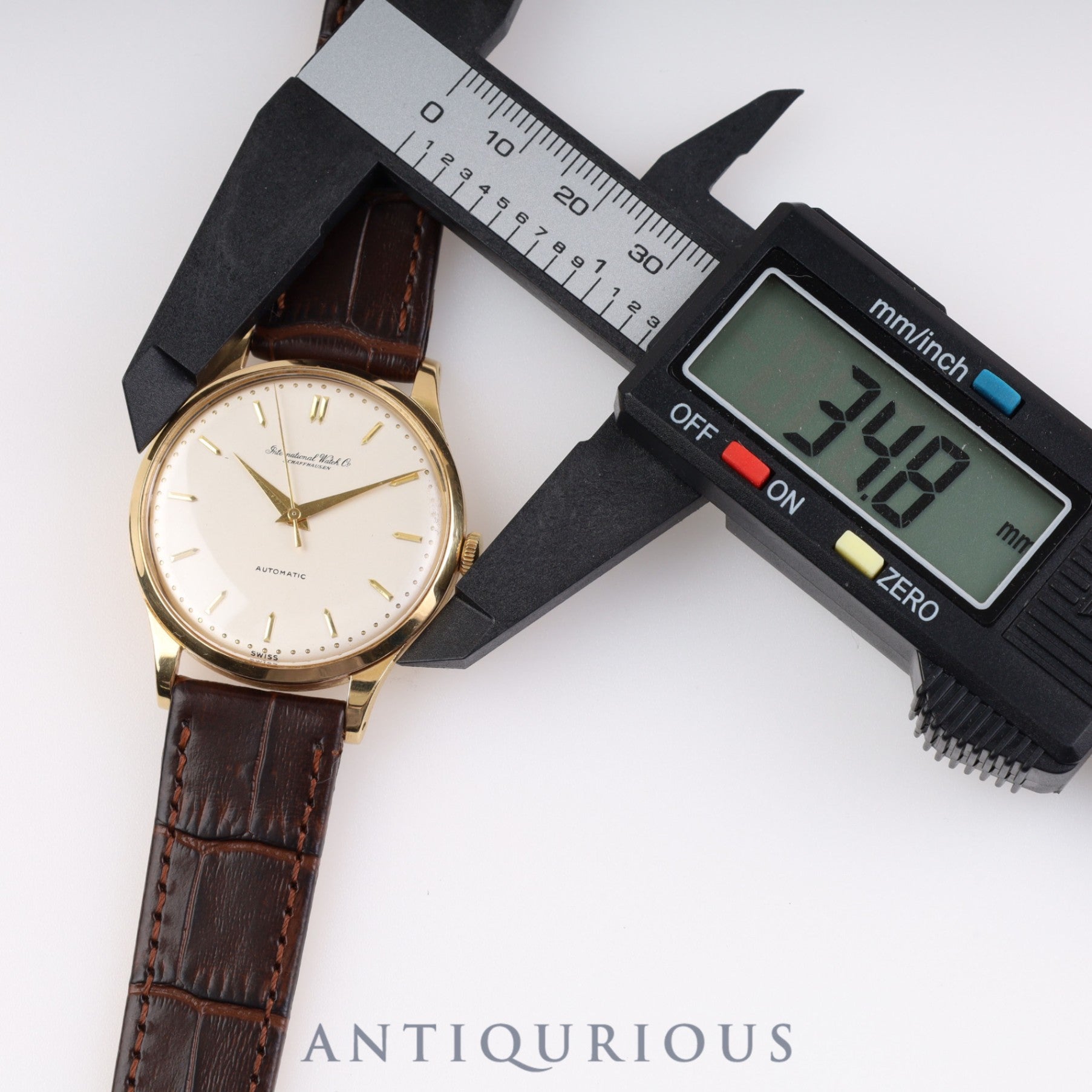 IWC Old Inter Automatic Cal.853 YG Leather Silver Dial IWC