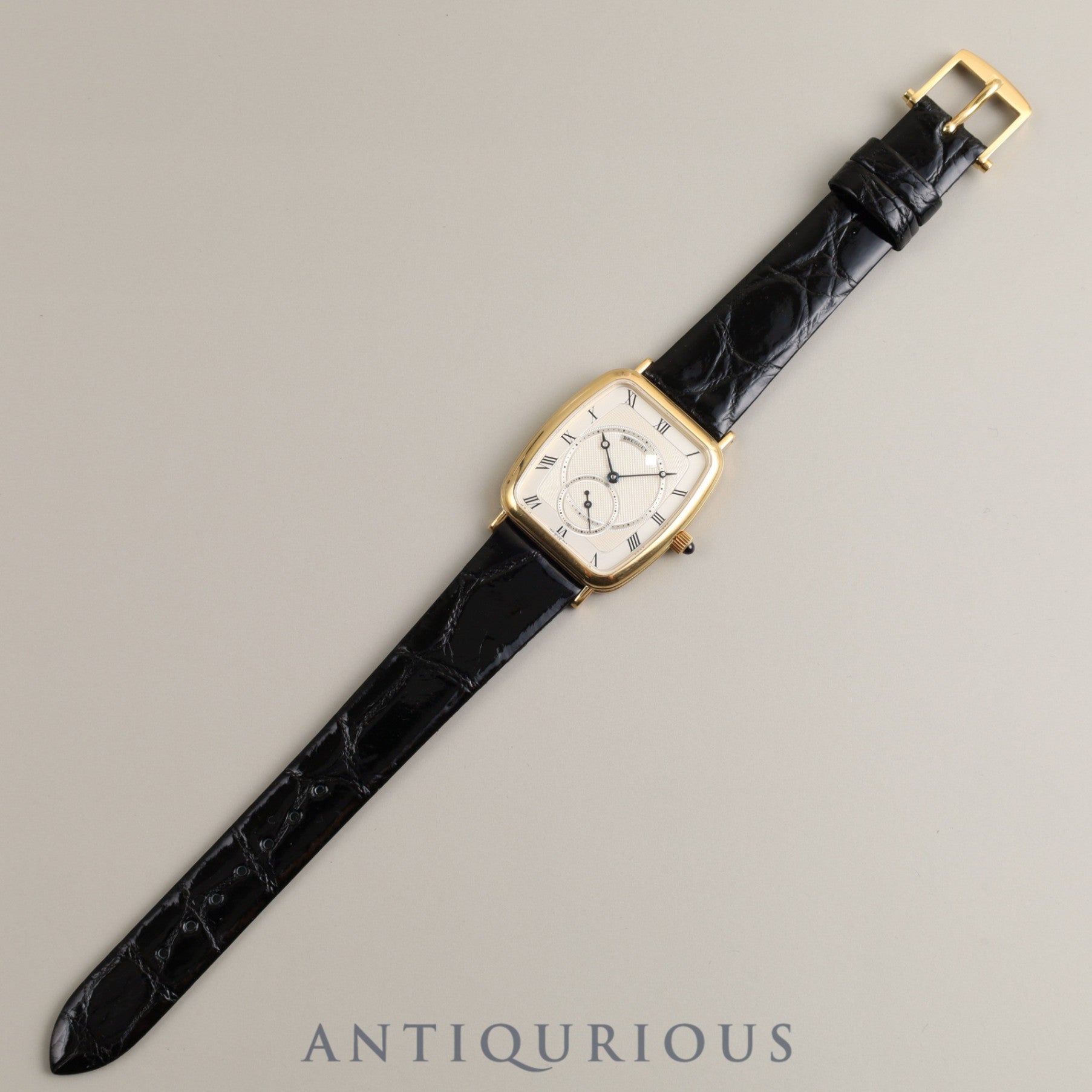 Breguet Classic Tonneau 3490 Manual winding Cal.818/4 YG Leather Genuine buckle (750) Ivory dial Overhauled