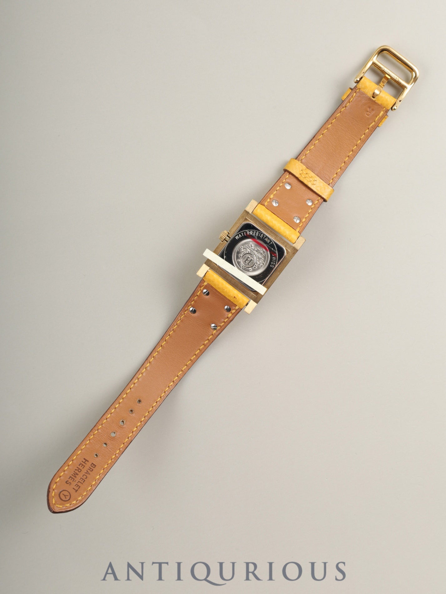 エルメス メドール 11.01 クォーツ Cal.ETA976.001 GP 純正革ベルト(◯Y刻印:1995年 / 使用感あり) 純正ピンバックル(GP)ホワイト文字盤 オーバーホール済み