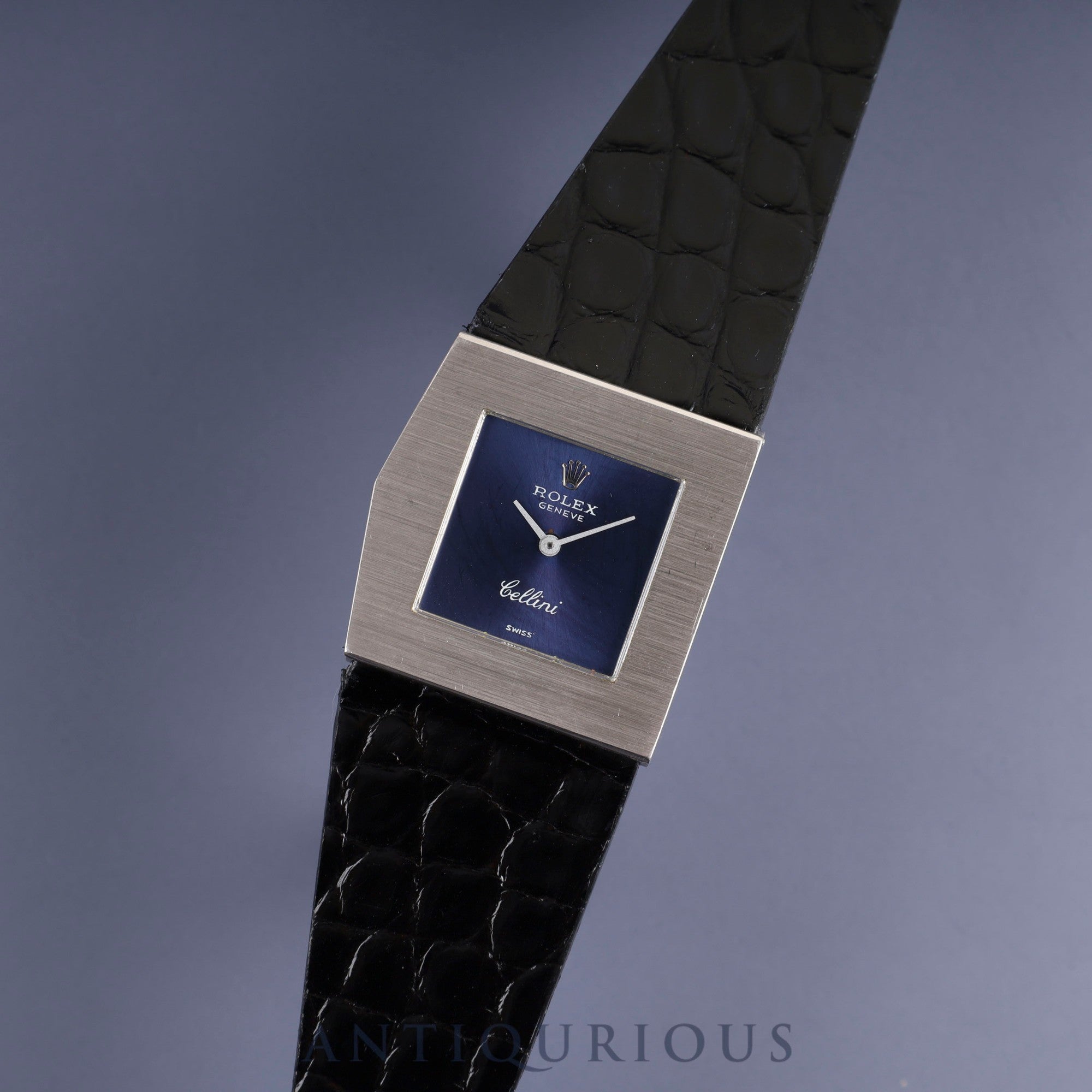 Rolex Cellini King Midas 4017 Manual winding Cal.1600 750 Leather Genuine buckle (SS) Blue dial 27 x 27 mm No. 34 (1971) Overhauled