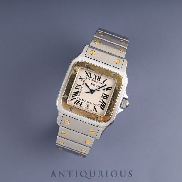 カルティエ サントス ガルベ LM W20011C4/1566 クォーツ Cal.687 SS/YG SS/YG アイボリーローマン文字盤 オーバーホール済み
