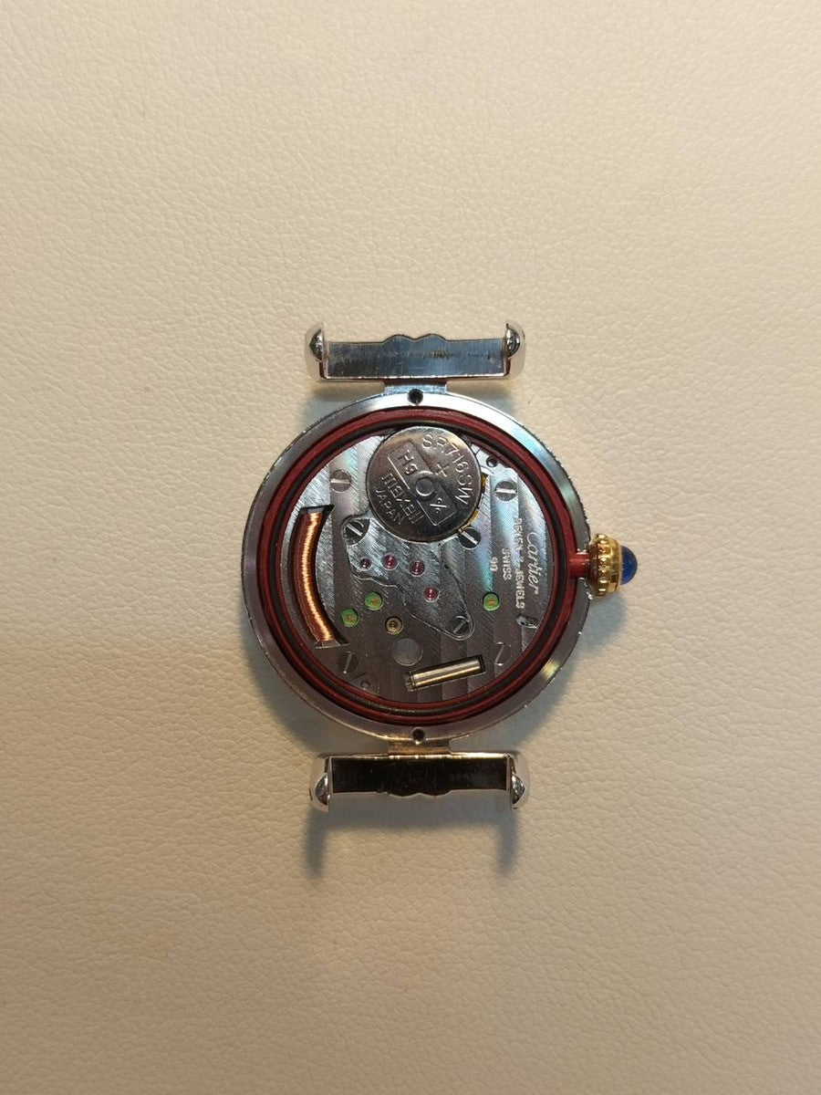 カルティエ マストコリゼ W1001665 / 1903 クォーツ Cal.90 SV925 革 純正Dバックル(SS) ホワイトローマン文字盤 オーバーホール済み リューズ新品仕上げ済み