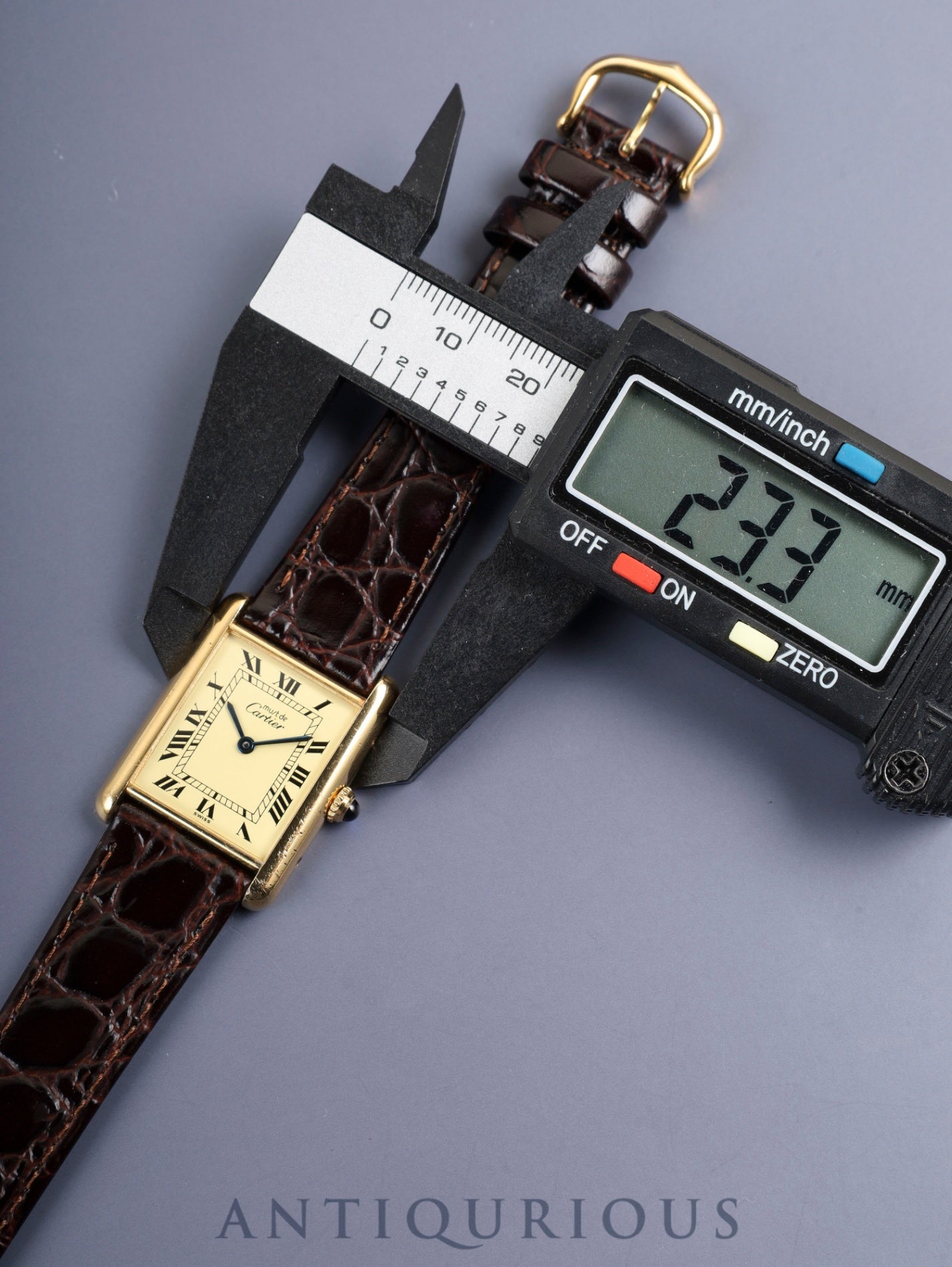 Cartier Must Tank LM W1002753 / 590005 Quartz Cal.90 SV925 Leather Genuine Pin Buckle (GP) Ivory Roman Dial (SWISS marking) Overhauled