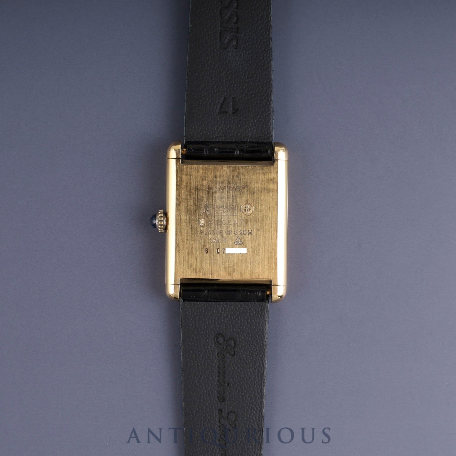 Cartier Must Tank LM Manual winding Cal.78-1 SV925 Leather Genuine buckle (GP) Ivory dial Overhauled
