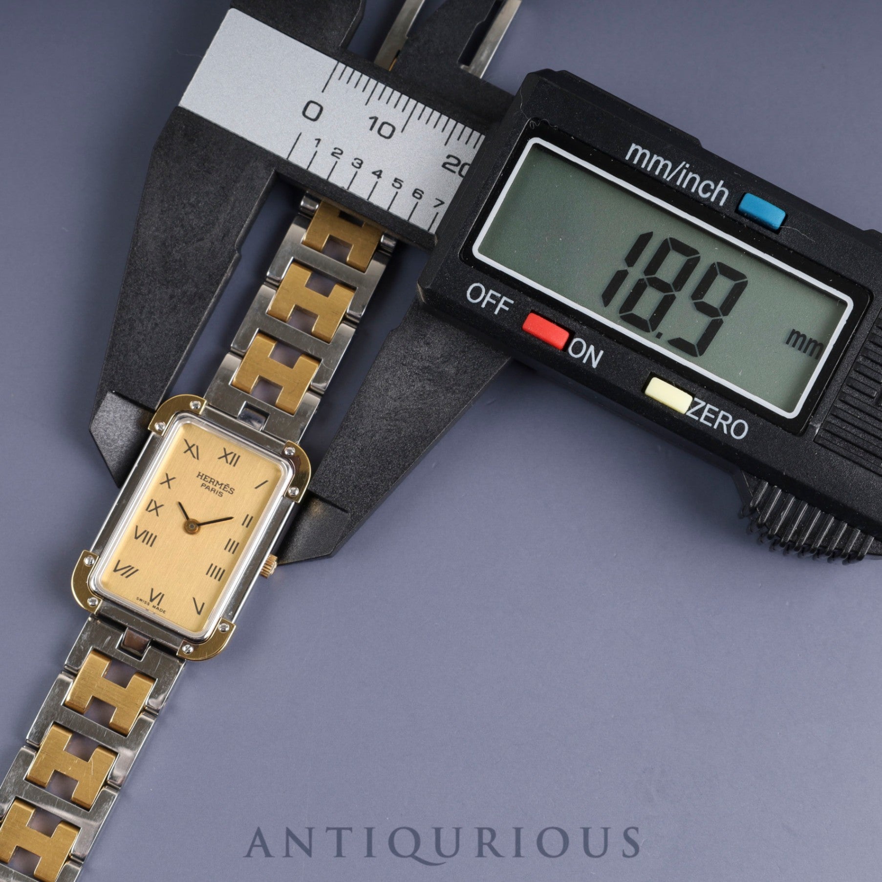 Hermes Cloajour CR1.240 Quartz Cal.976.001 SS/GP SS/GP Champagne Dial Box Case Overhauled