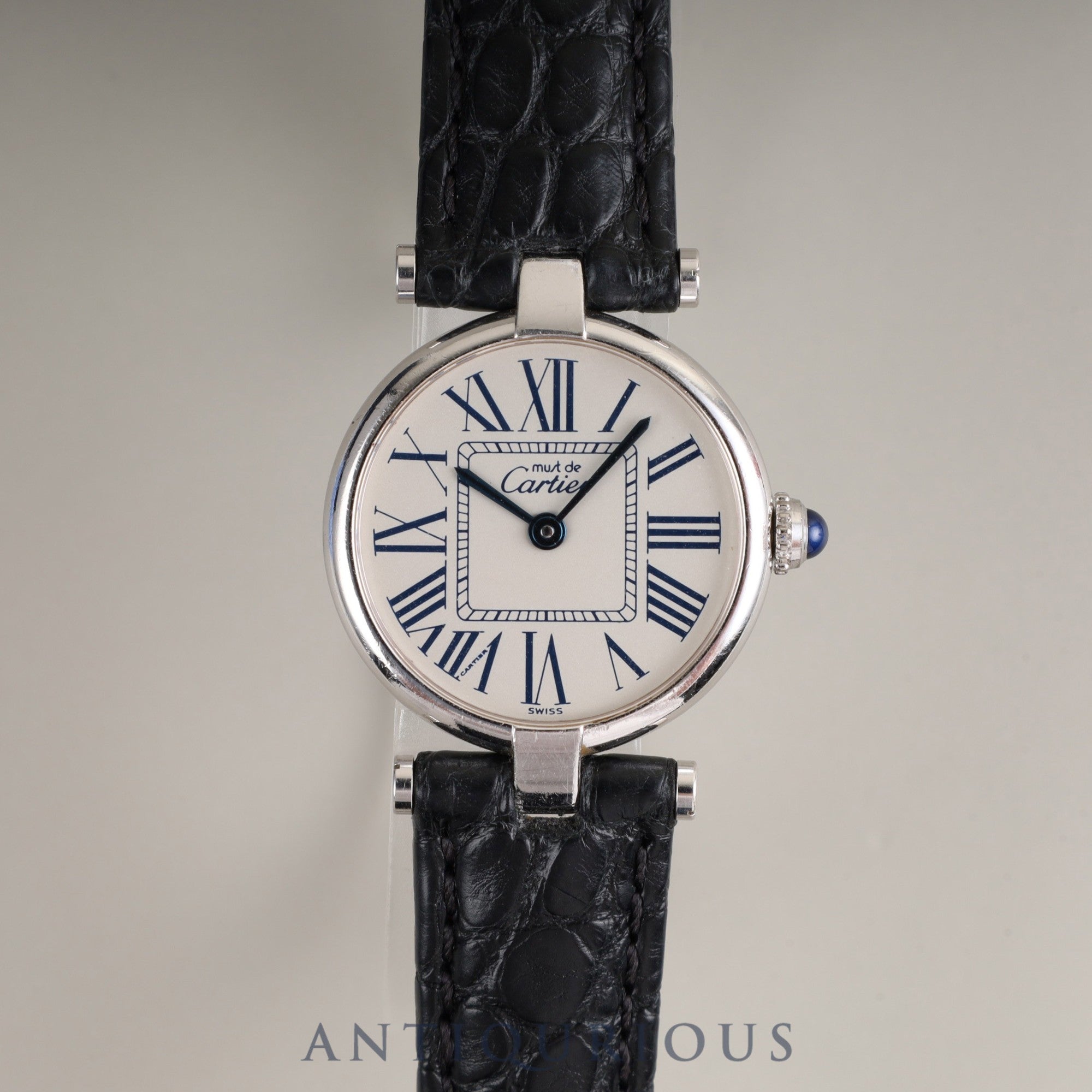 Cartier Must Vendome VLC SM W1007165 / 1850 Quartz Cal.90 SV925 Leather Genuine D-buckle (SS) Opalan dial Overhauled