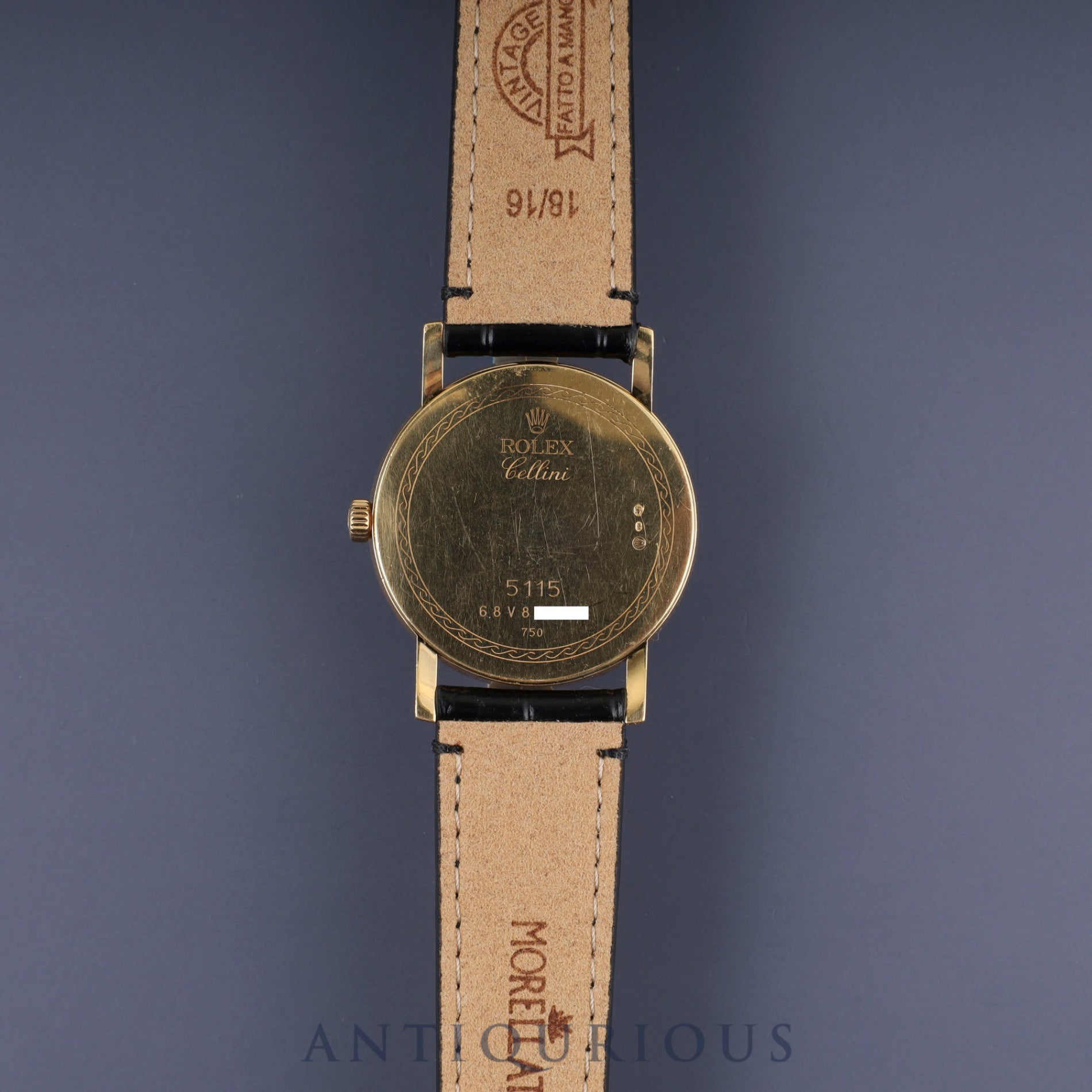 Rolex Cellini 5115/8 Manual Winding Caliber 1600 750 Leather Genuine Buckle (750) Black Dial Warranty (Personalized, 201?) International Service Warranty (2015) Repair Details (2015) Booklet Overhauled