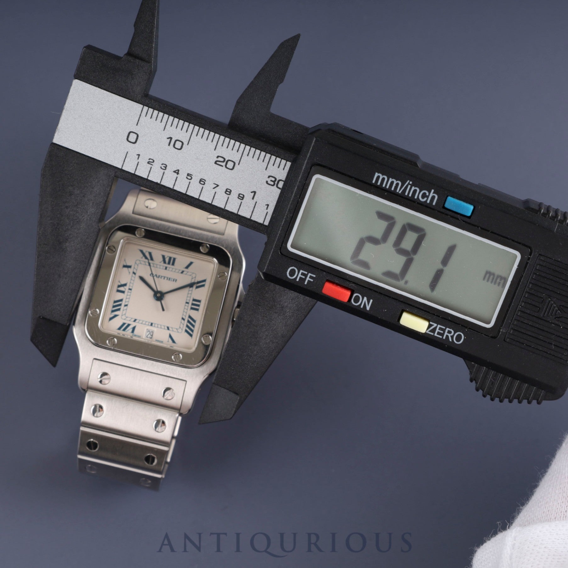 カルティエ サントス ガルベ LM W20018D6/1564 クォーツ Cal.687 SS SS ホワイトローマン文字盤 オーバーホール済み