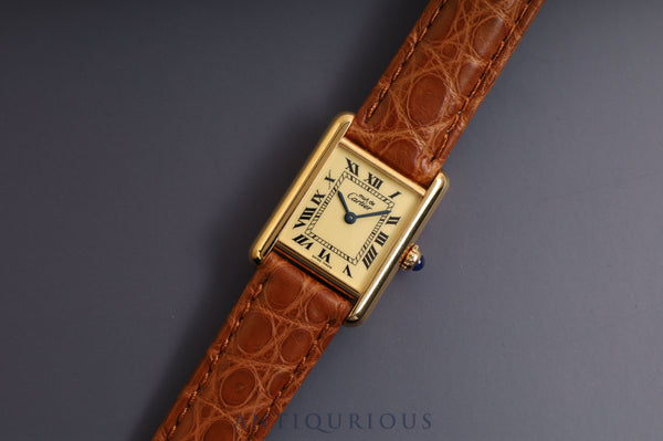 Cartier Must Tank SM QZ Ivory Roman Dial