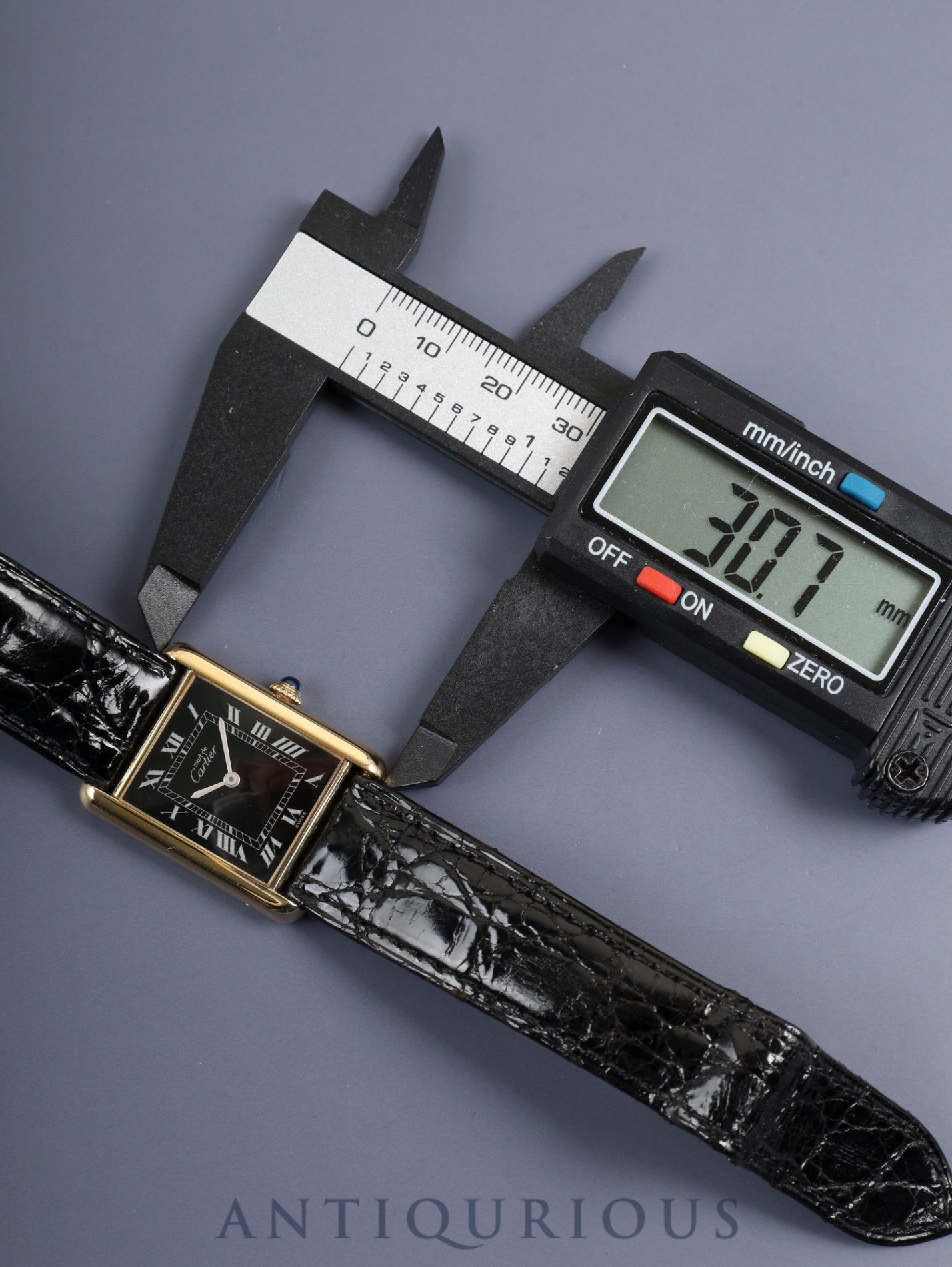 Cartier Must Tank LM 81974913 Manual Winding Cal.78-1 SV925 Original Leather Strap Original D-Buckle (GP) Black Roman Dial (SWISS marking) Overhauled