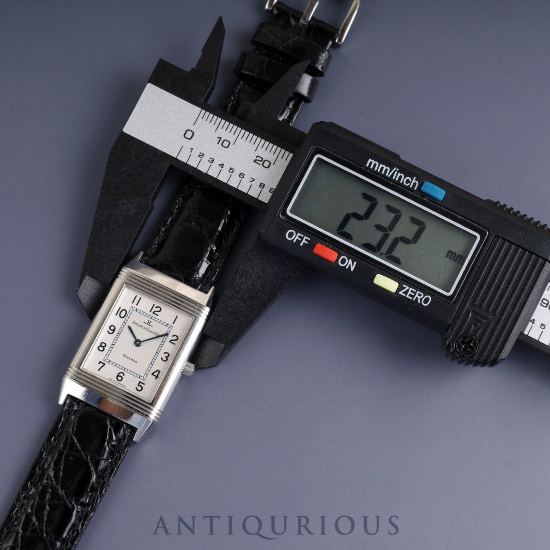 Jaeger-LeCoultre Reverso Classic 250.8.86 Manual Winding Caliber 846/1 Stainless Steel Leather Strap with Genuine Stainless Steel Buckle Silver Arabic Dial (Slight Scratches on Back) Overhauled