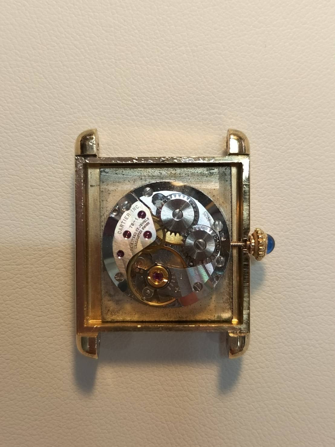カルティエ マストタンク LM 6 手巻き Cal.78-1 SV925 革 純正ピンバックル(GP)ブラックローマン文字盤(SWISS表記)オーバーホール済み