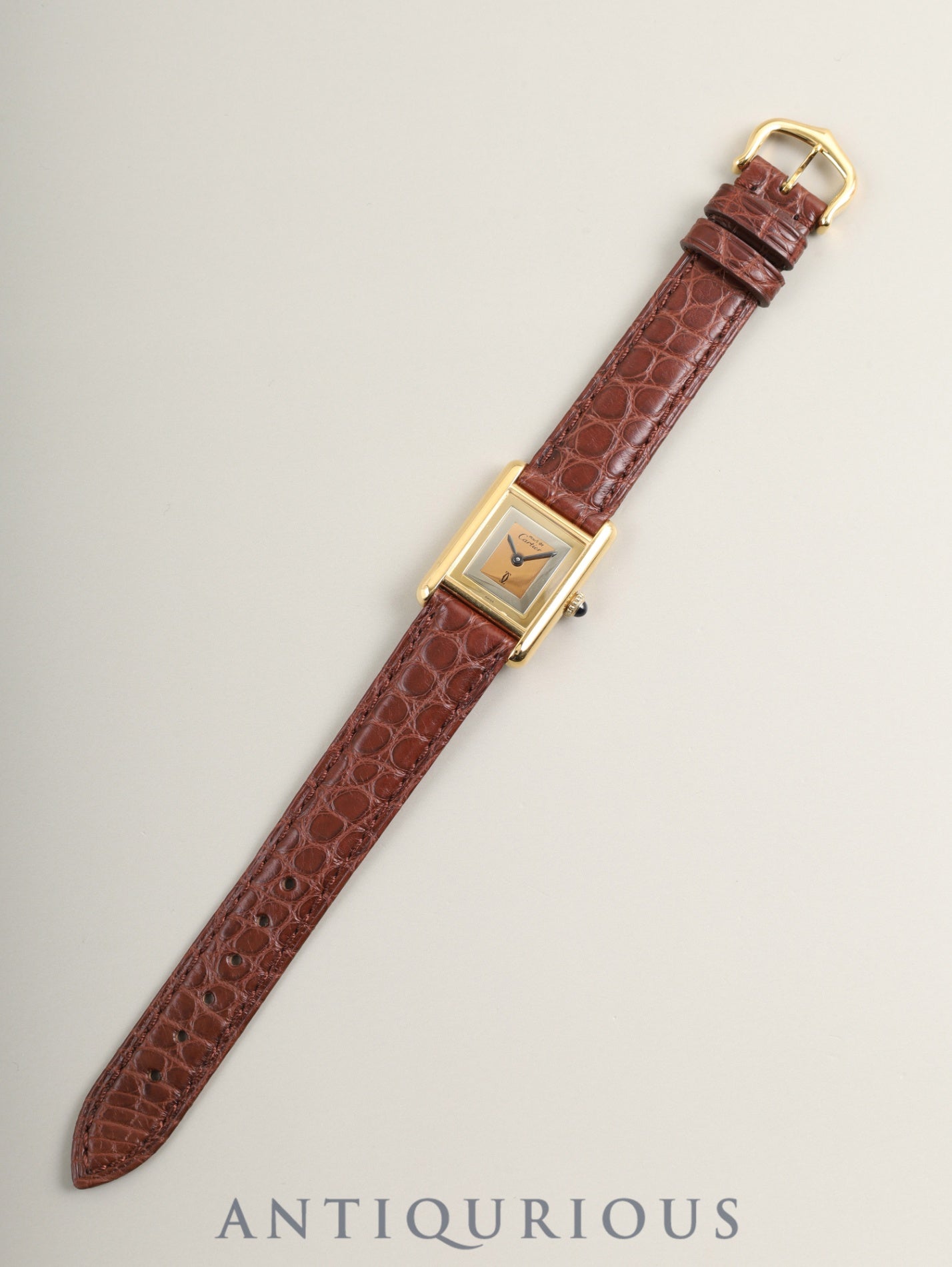 カルティエ マストタンク SM 手巻き Cal.78-1 革 純正尾錠(GP) スクエアトリニティ文字盤(SWISS表記)オーバーホール済み