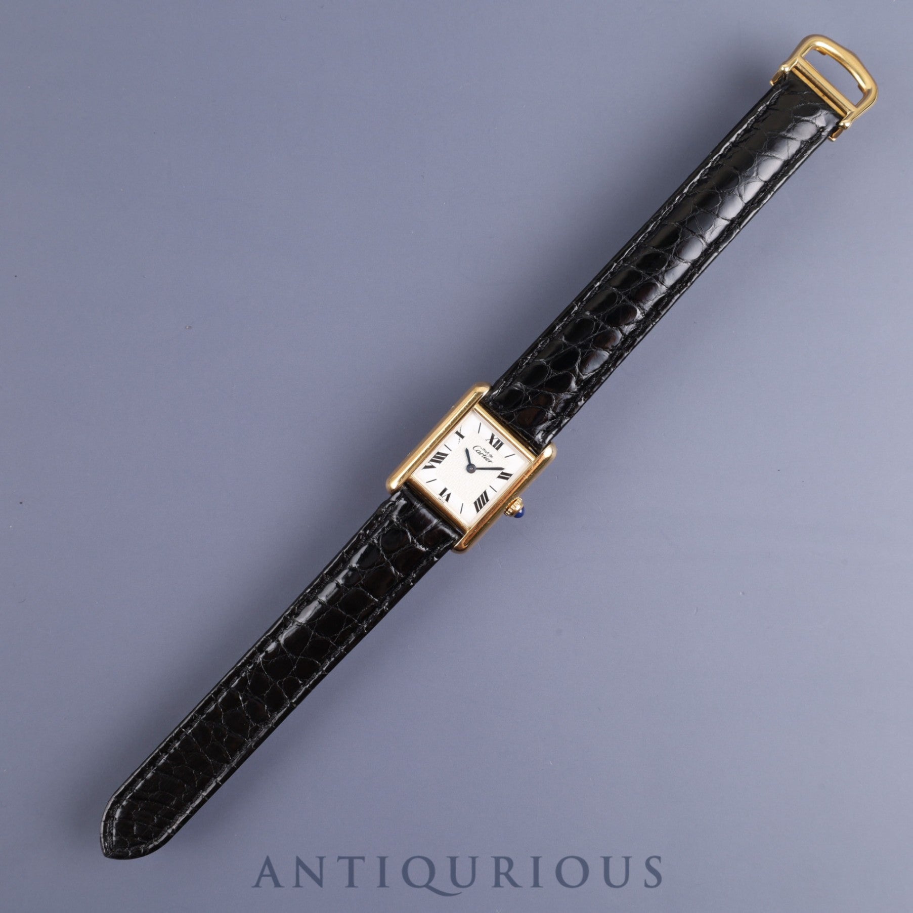 カルティエ マストタンク SM W1009654 / 1613 クォーツ Cal.057 SV925 純正Dバックル(GP) 飛びローマCC文字盤 1980年代半ば~1994年 オーバーホール済み