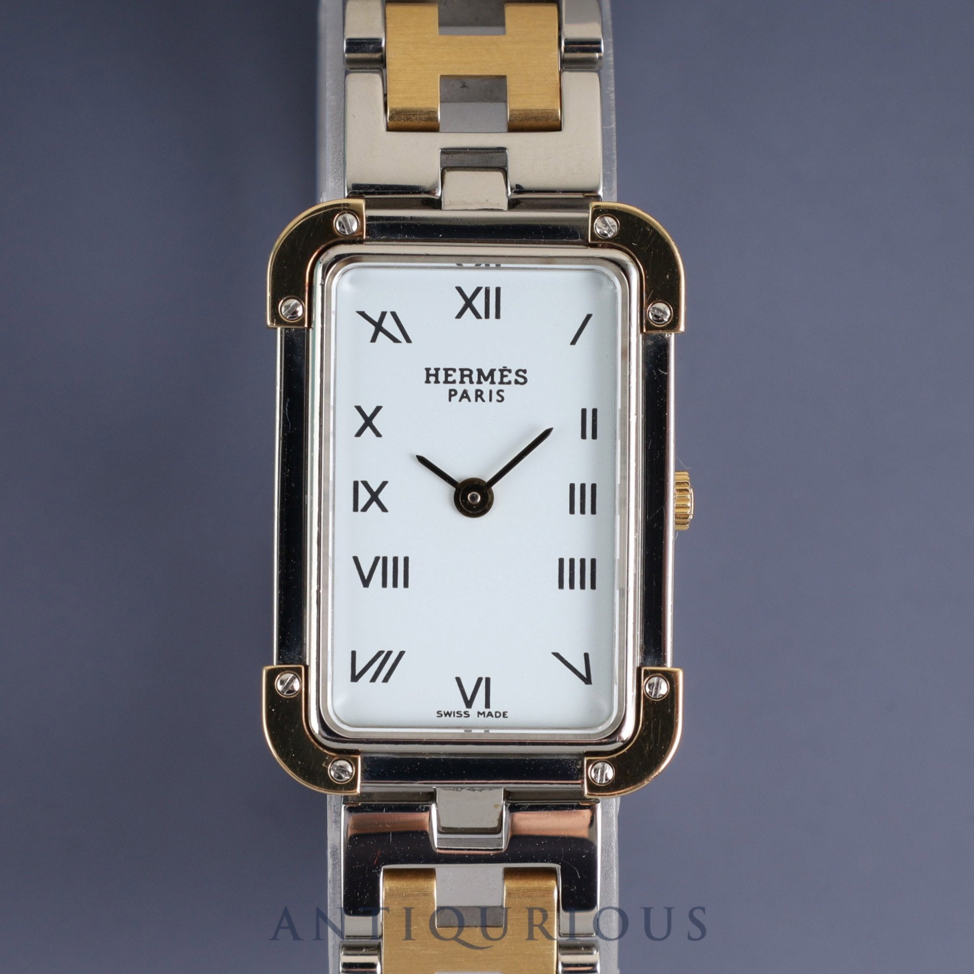 Hermes Cloajour CR1.220 Quartz Cal.976.001 SS/GP SS/GP White Dial Overhauled