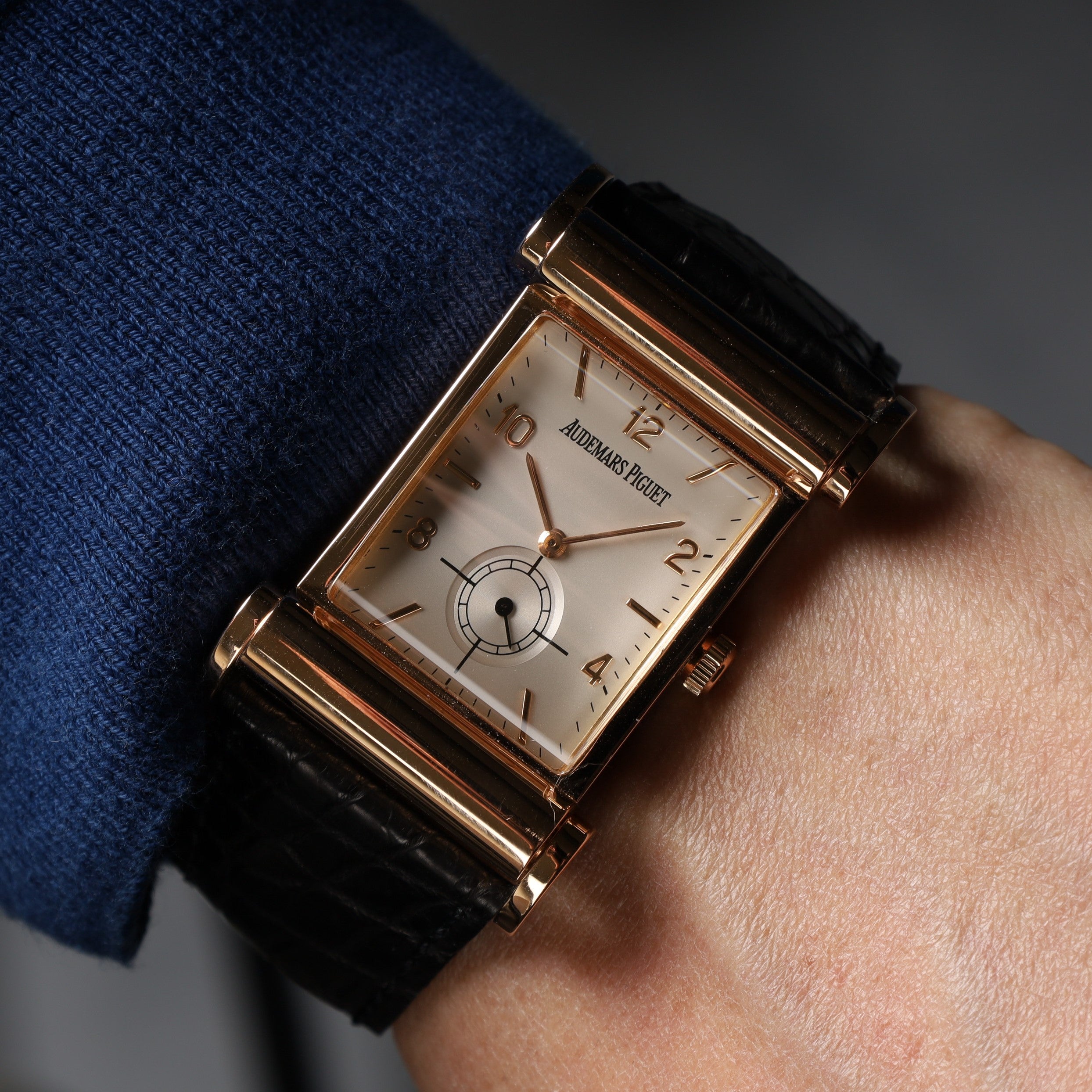 オーデマ・ピゲ カナぺ 149340R.00.A002XX.01 手巻き Cal.2085/2832 750PG 革 純正尾錠(750PG)アイボリー文字盤 紙箱 コンプリートサービス済み