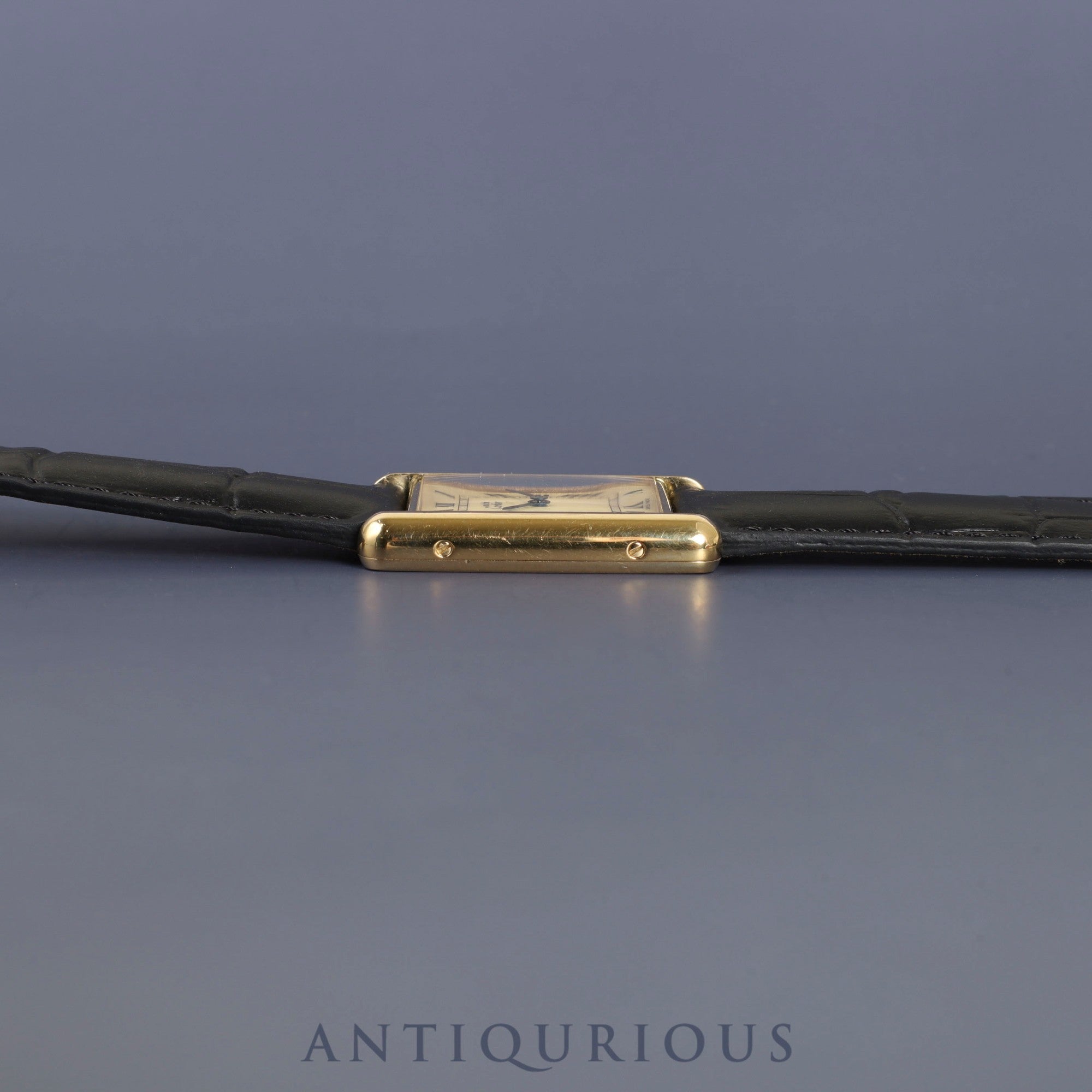 カルティエ マストタンク LM 590005 クォーツ SV925 革 純正尾錠(GP)アイボリーローマン文字盤 箱 冊子 カルティエブティックコンプリートサービス済み