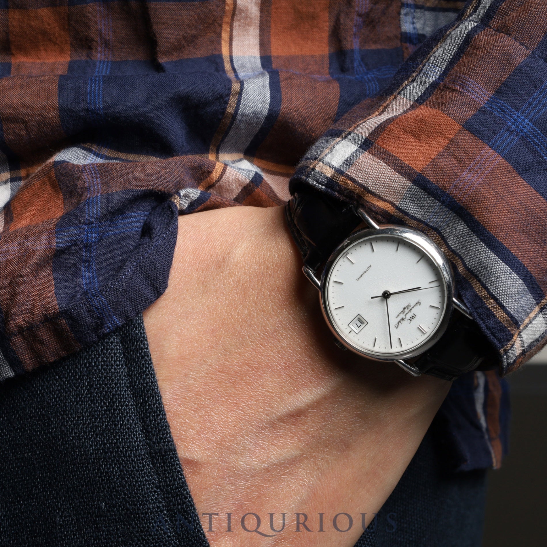 IWC Portofino IW351318 Automatic Cal.37521 SS Leather Genuine Buckle (SS) White Dial Overhauled