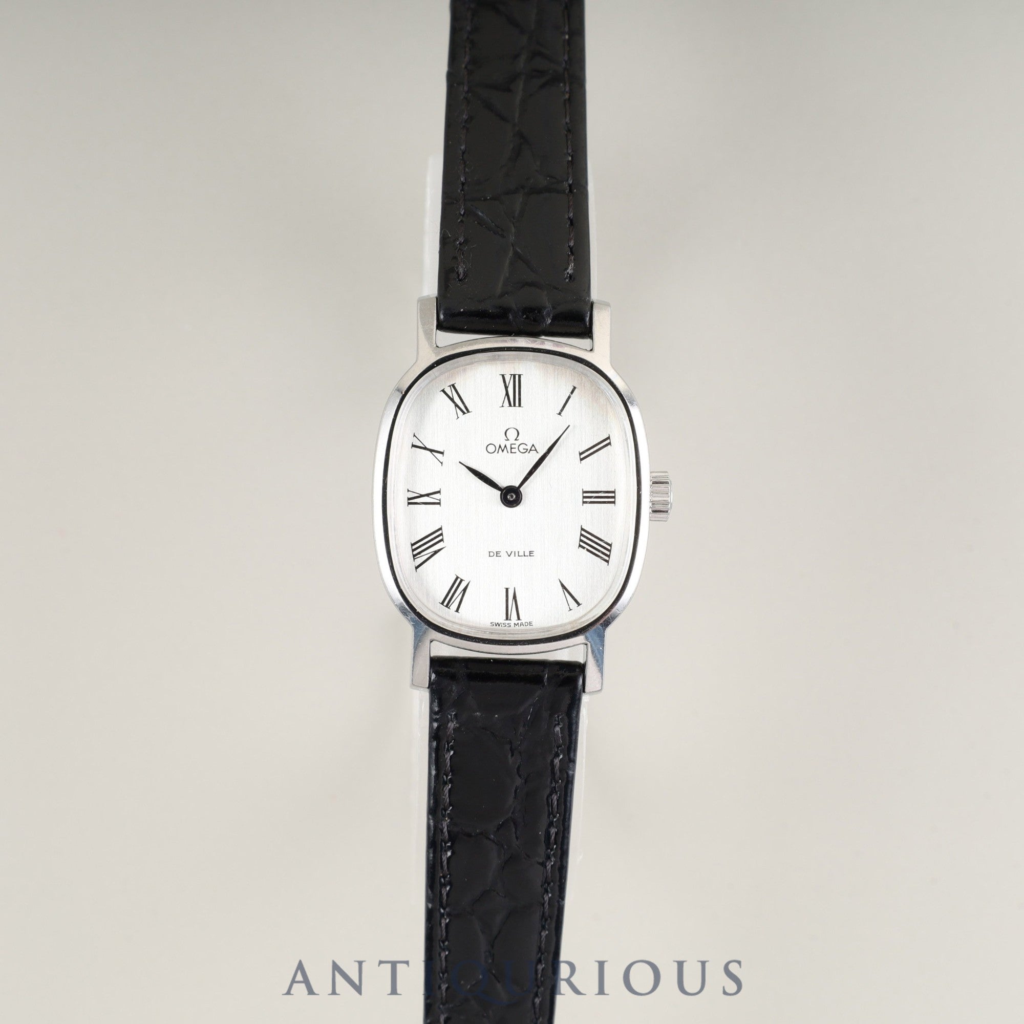 オメガ デ・ヴィル ST 511.0509 手巻き Cal.625 SS 革 社外尾錠(SS)シルバーローマン文字盤 1976年 箱 オーバーホール済み