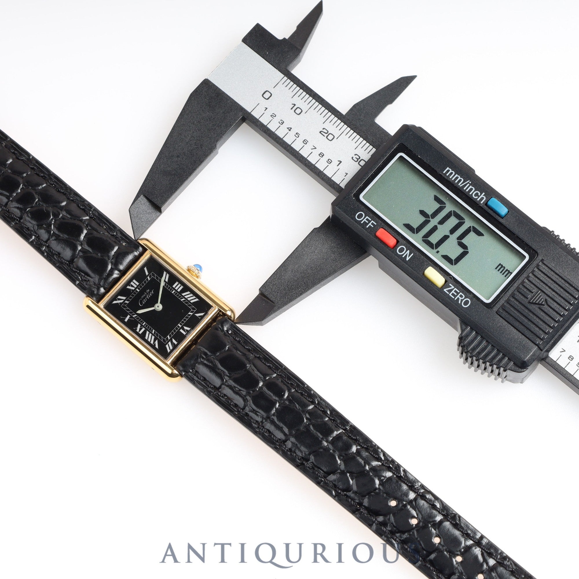 Cartier Must Tank LM Manual Winding Black Roman Dial Box Card (1984)