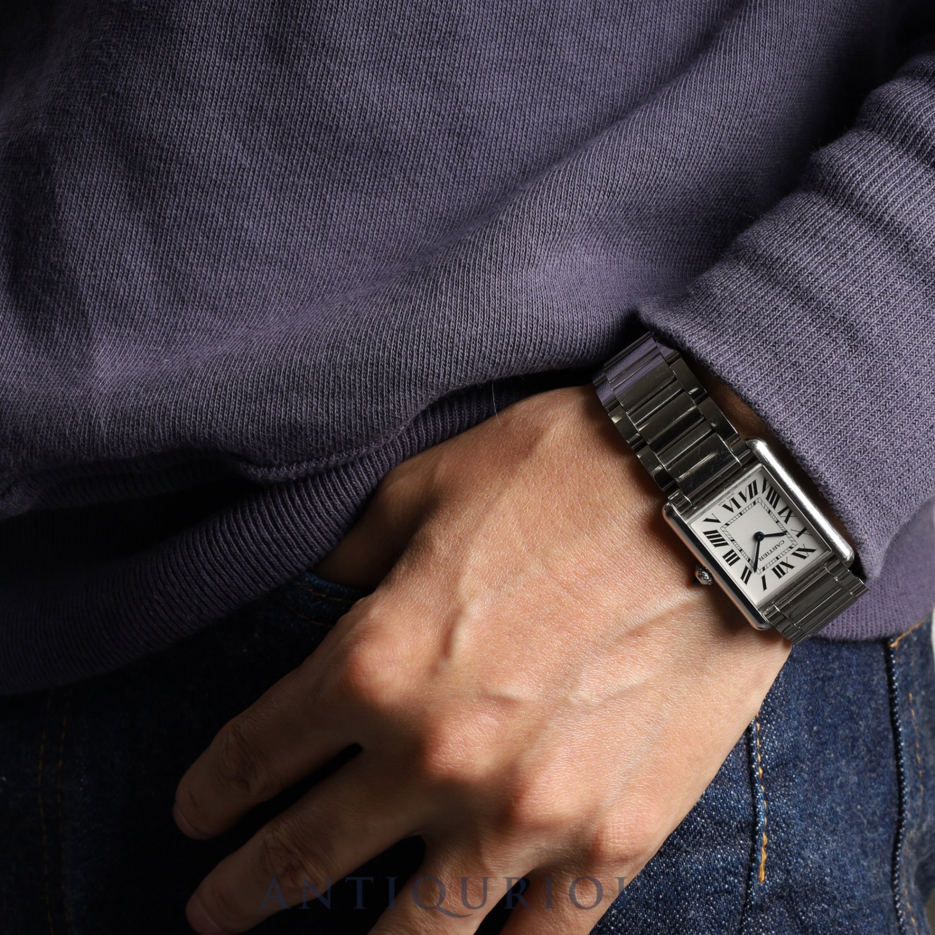 Cartier Tank Must LM WSTA0052 / 4323 Quartz SS SS White Roman Dial Overhauled