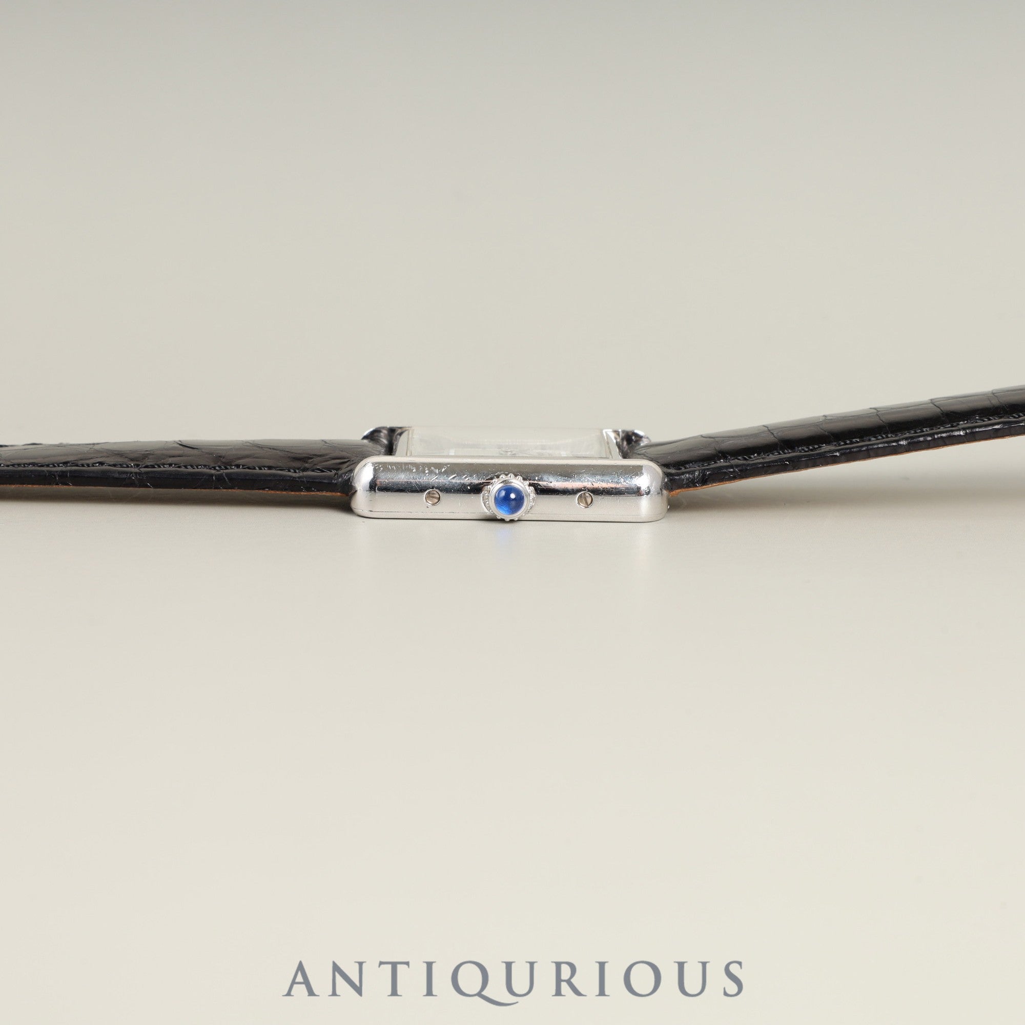 Cartier Must Tank MM 2416 Quartz Cal.057 SV925 Leather Genuine D Buckle (SS) Silver Roman Dial Overhauled