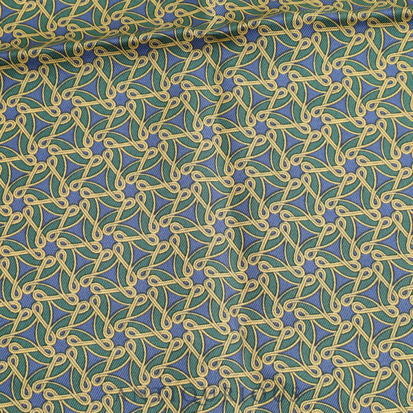 Hermes scarf Carre 45 green geometric pattern SILK 100%