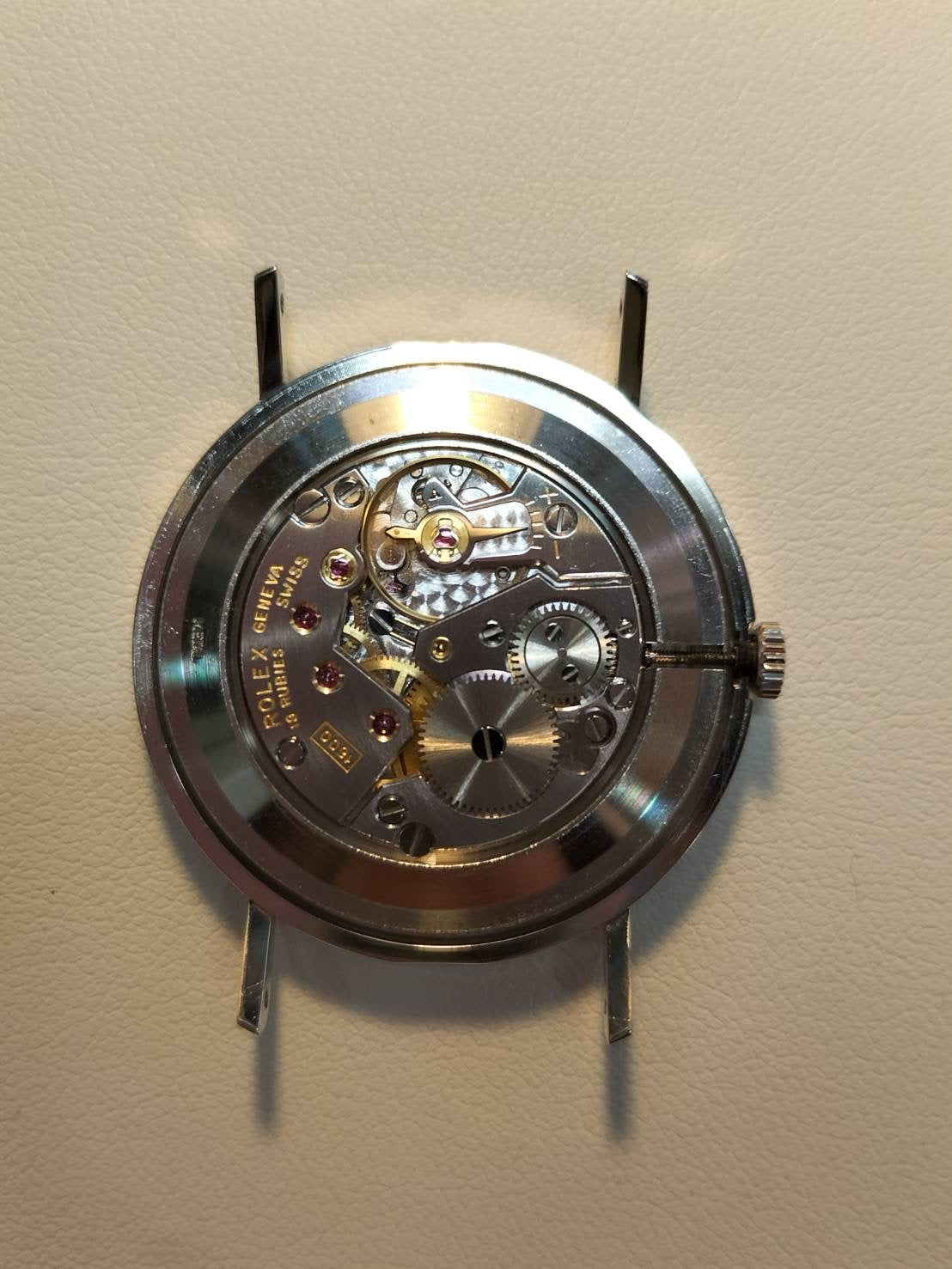 Rolex Cellini 4112 Manual winding Cal.1600 750 Leather Genuine buckle (SS) Silver dial No.4 (1974) Overhauled