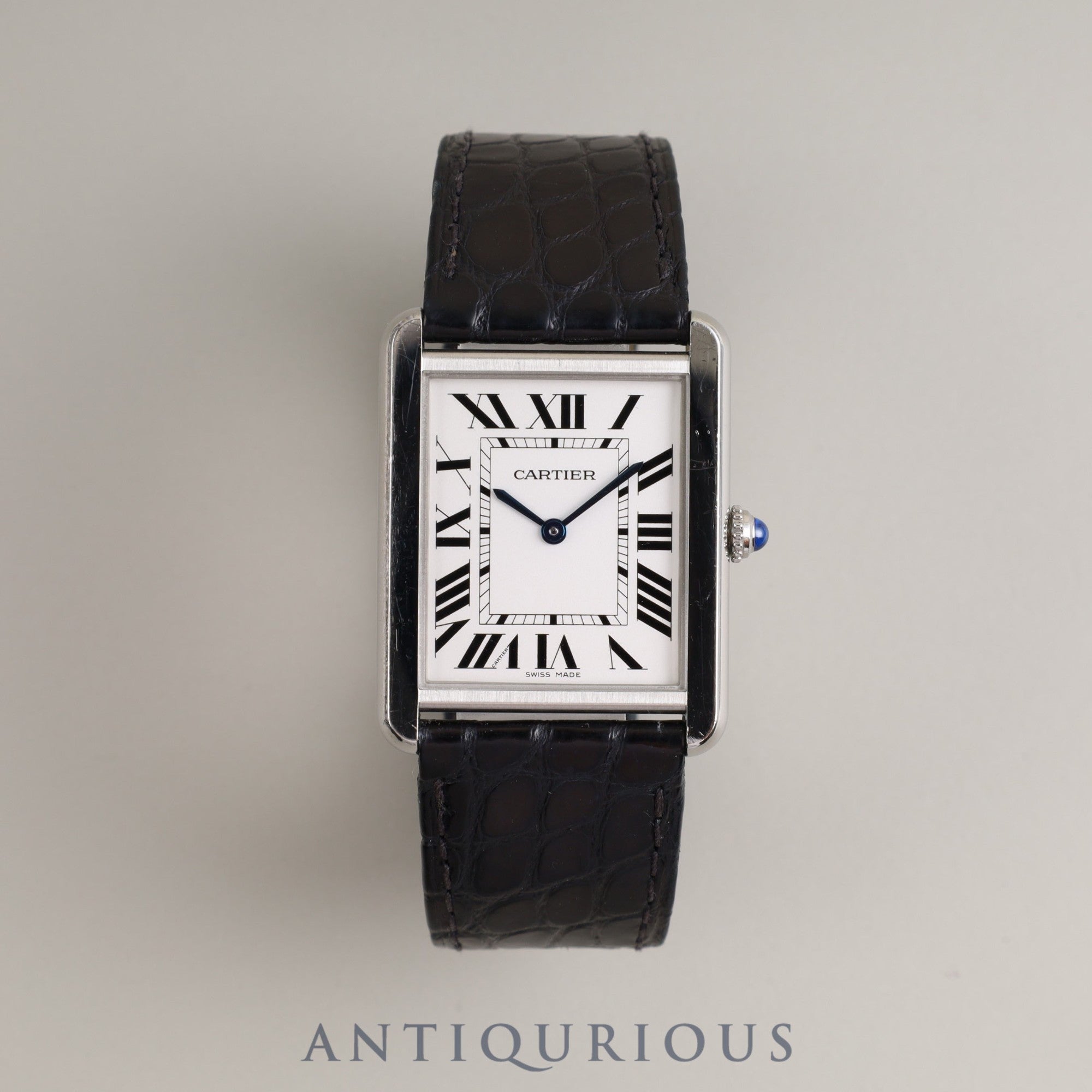 Cartier Tank Solo LM Quartz Cal.690 W5200003 / 3169 SS Genuine leather strap Genuine D buckle (SS) Silver dial Box Instruction manual