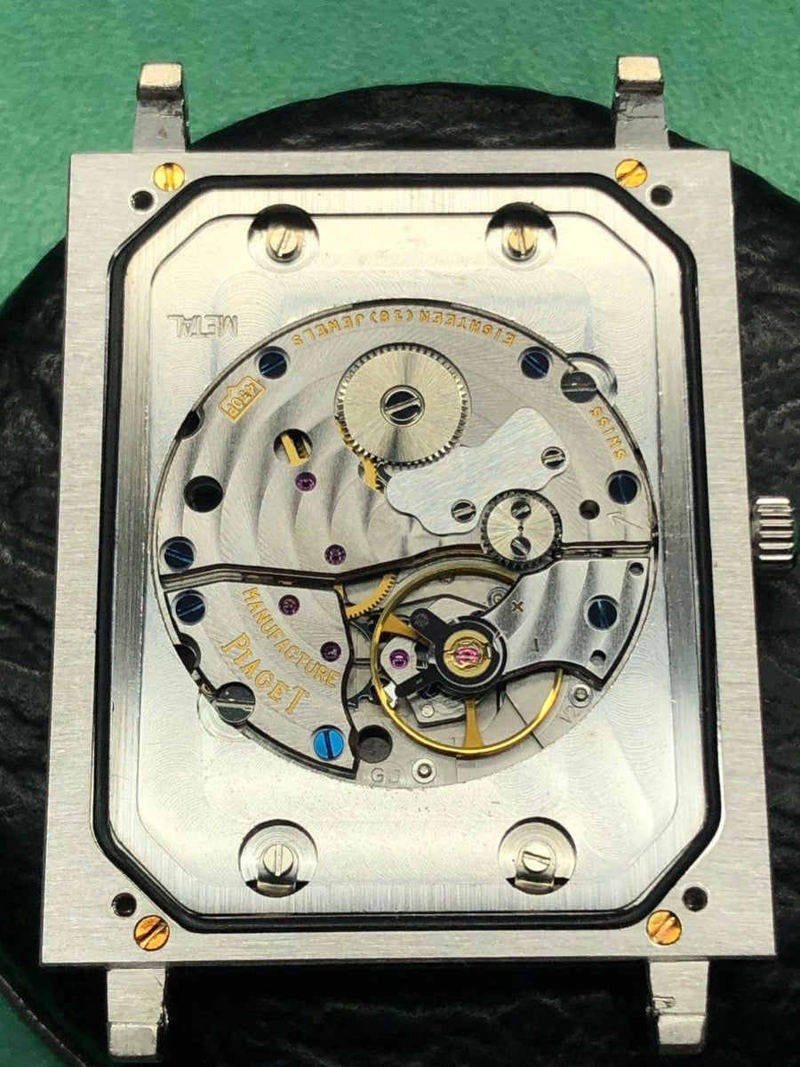 ピアジェ 1967 スクエア 90300 手巻き Cal.430P WG 革 純正尾錠(750)ブラックアラビア文字盤 オーバーホール済み