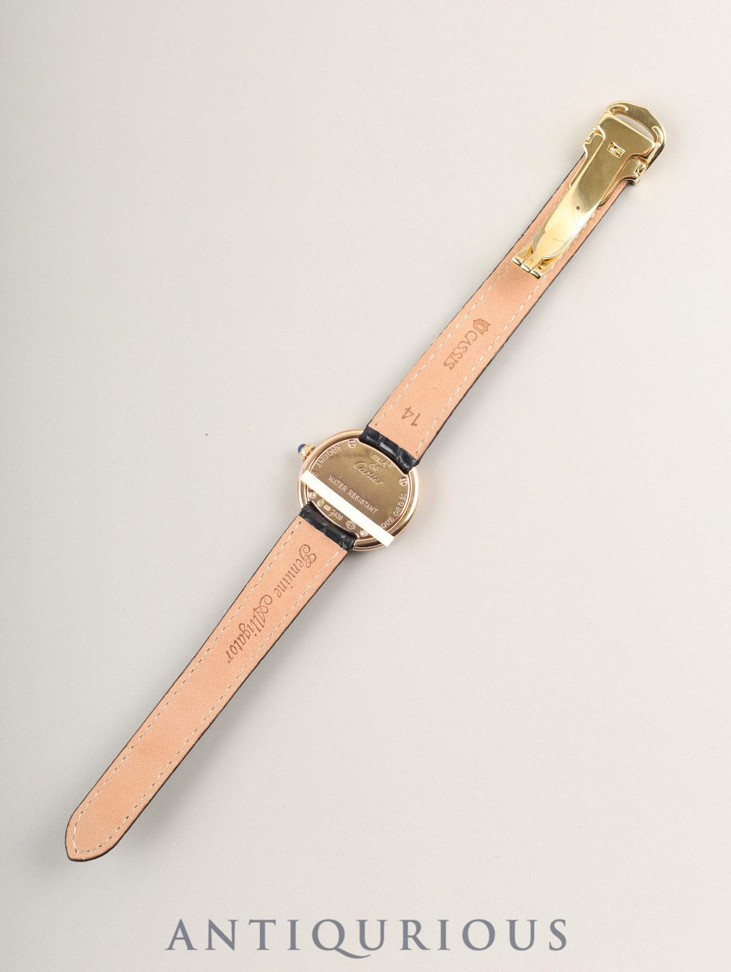 カルティエ マストトリニティ 2438 クォーツ Cal.157 SV925 革 純正Dバックル(GP) シルバーローマン文字盤 箱 オーバーホール済み