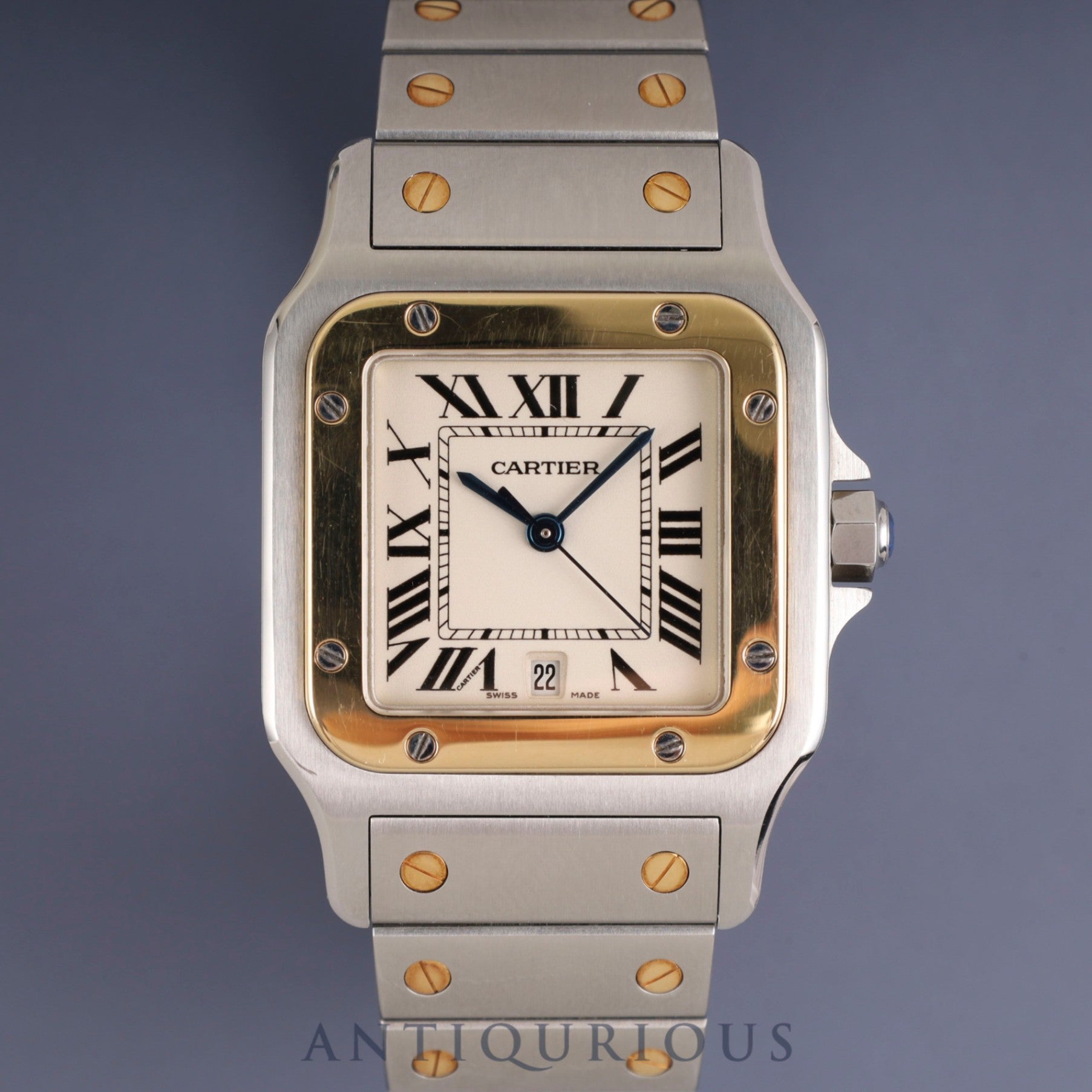 カルティエ サントス ガルベ LM W20011C4/1566 クォーツ Cal.687 SS/YG SS/YG アイボリー文字盤 箱 冊子 保証書(2006年)オーバーホール済み