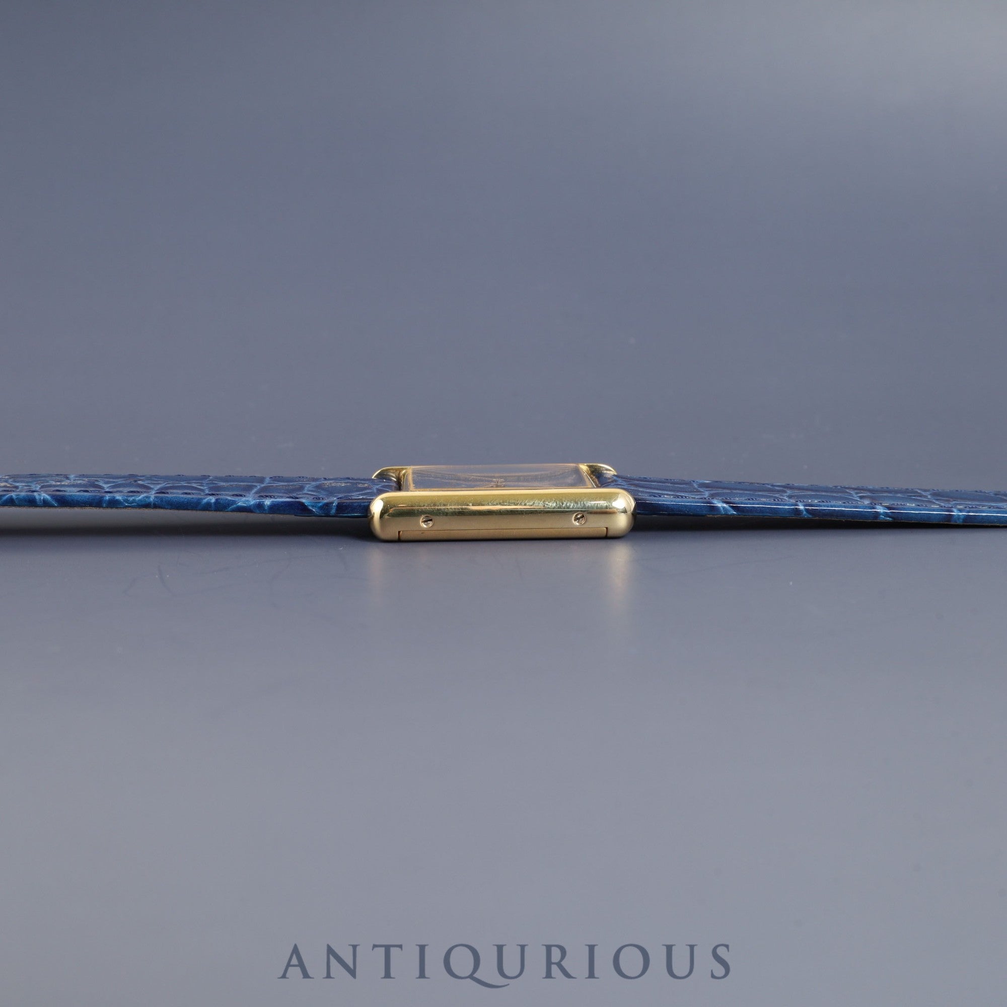 カルティエ マストタンク LM 手巻き Cal.78-1 SV925 革 純正尾錠(GP)ラピスラズリ文字盤 1976年頃~1981年頃 オーバーホール済み 新品仕上げ済み