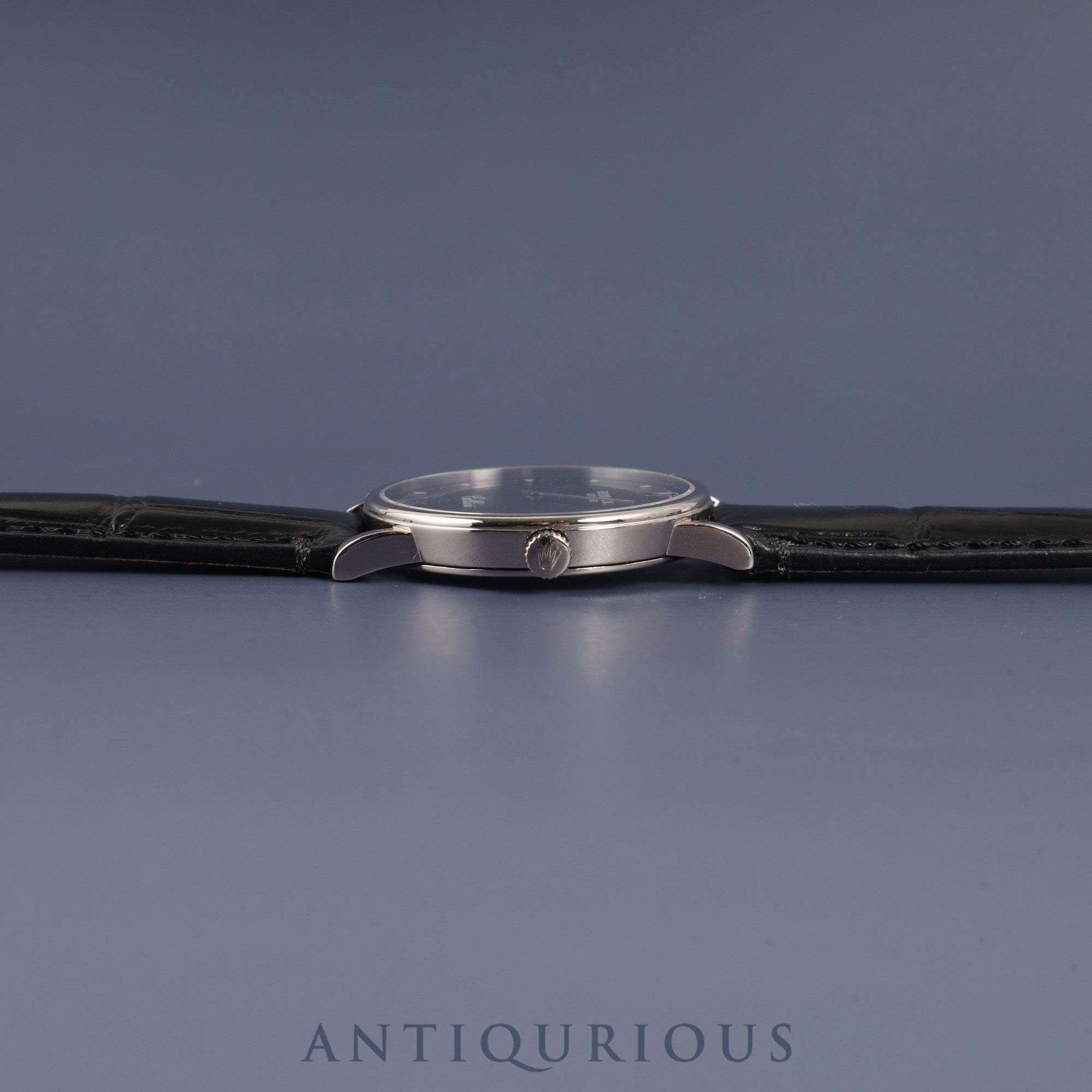 Rolex Cellini 5115 Manual Winding Caliber 1602 750 Leather Strap with Genuine Buckle (750) Black Dial A Series (1998-1999) Overhauled