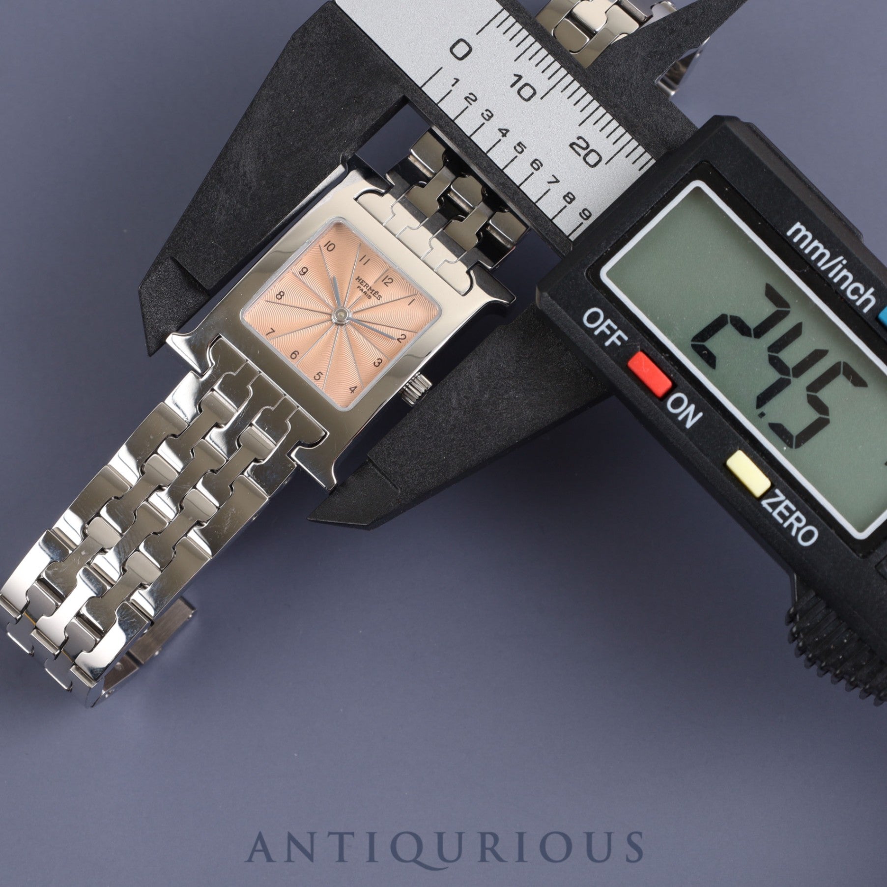 Hermes H Watch HH1.210 Quartz Cal.901.001 SS Orange Dial Box Overhauled