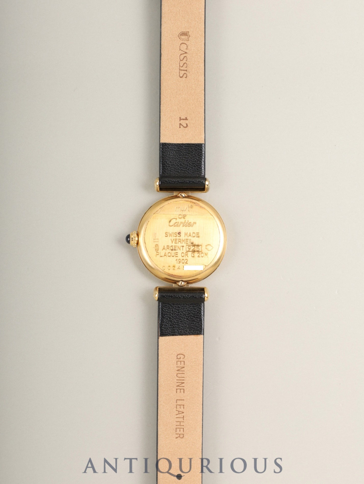 Cartier Must Colisee W1006654 / 1902 Quartz Cal.90.06 SV925 Leather Original pin buckle (GP) Trinity dial (SWISS表記) Box, booklet, warranty (1998) Overhauled