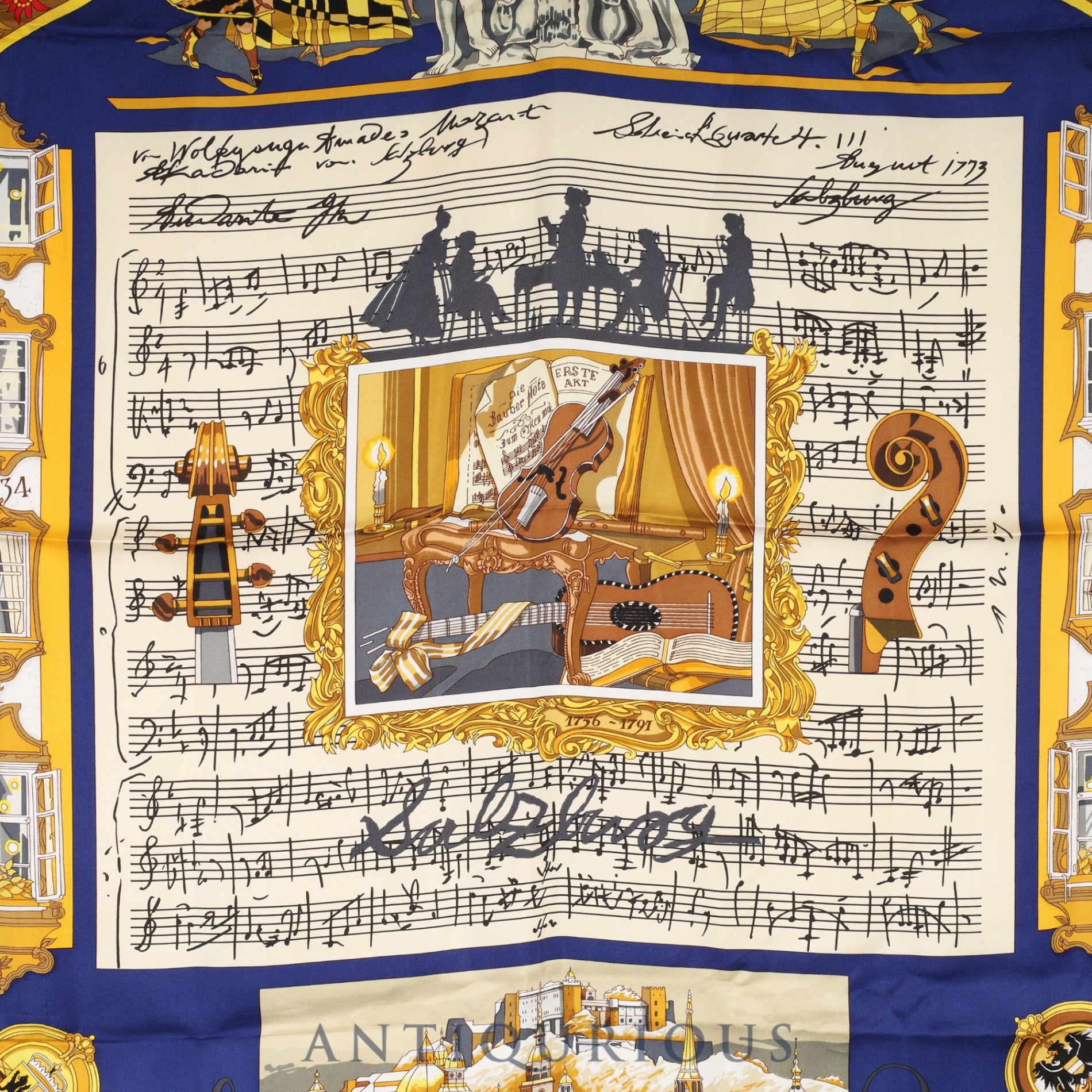 Hermès Carré 90 Scarf, 100% Silk, Salzburg