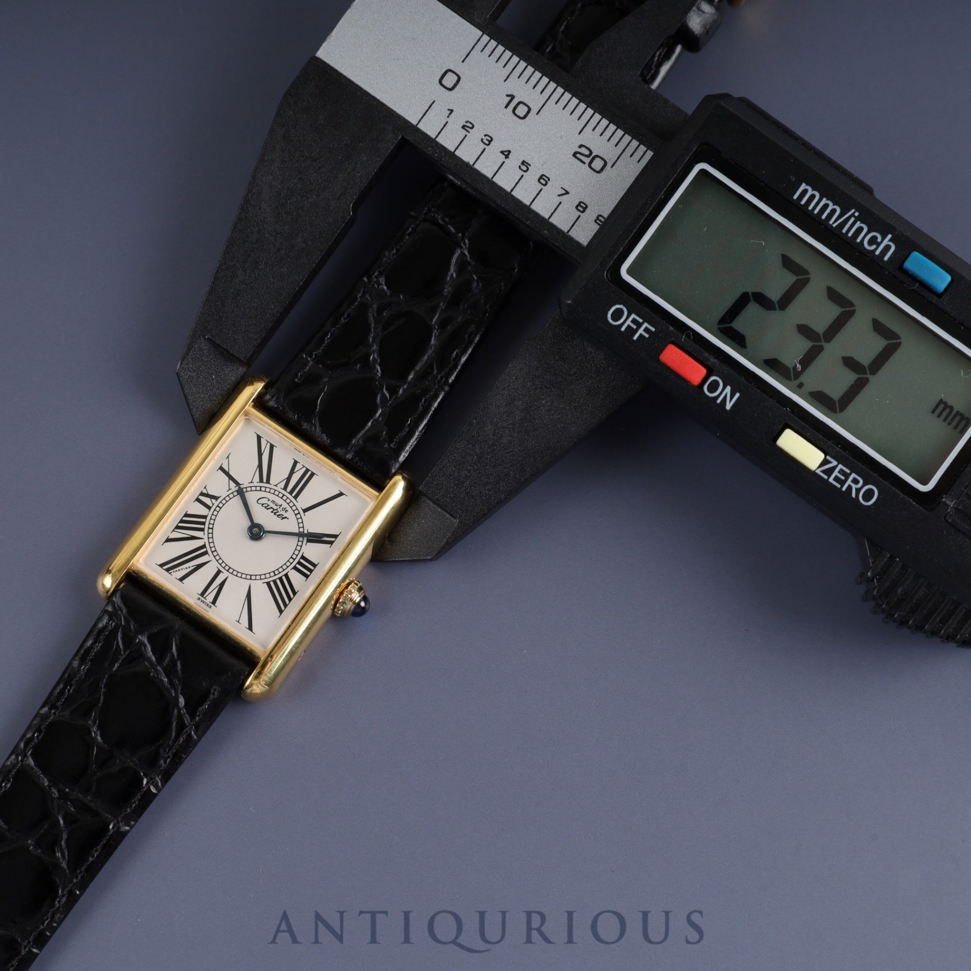 カルティエ マストタンク LM 590005 クォーツ Cal.90 SV925 革 純正尾錠(GP)オパラン文字盤 1982年頃~1995年頃 オーバーホール済み