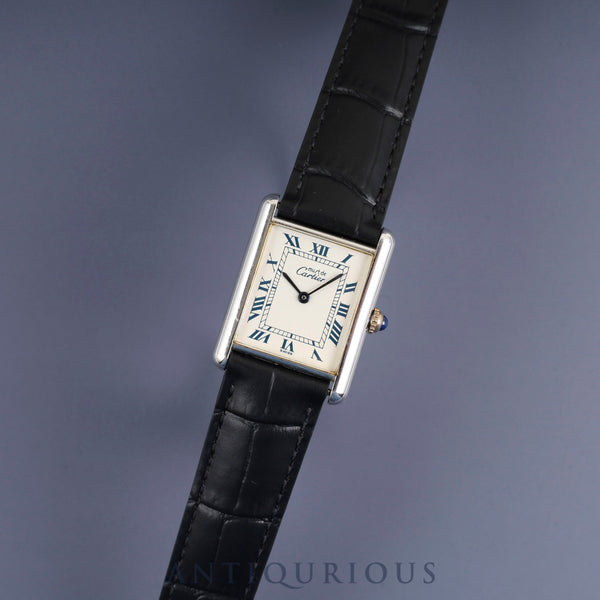 カルティエ マストタンク LM 690006 クォーツ Cal.90 SV925 革 純正Dバックル(SS) ホワイトローマン文字盤 1982年頃~1995年頃 オーバーホール済み