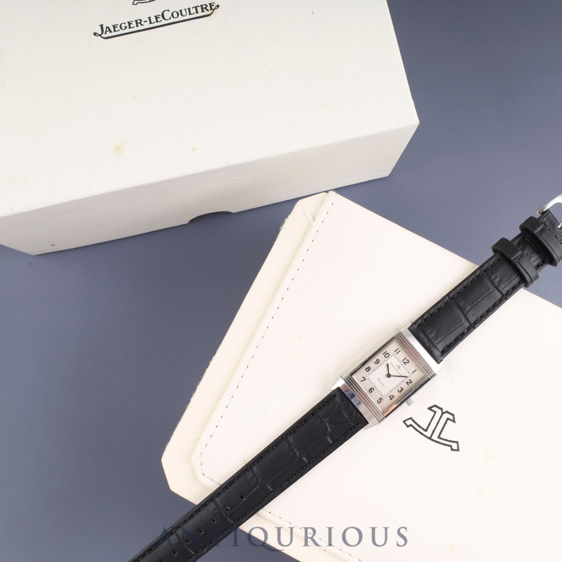 Jaeger-LeCoultre Reverso Classic 250.8.86 Manual Winding Caliber 846/1 Leather Strap Genuine Buckle (SS) Silver Arabic Dial Box Overhauled