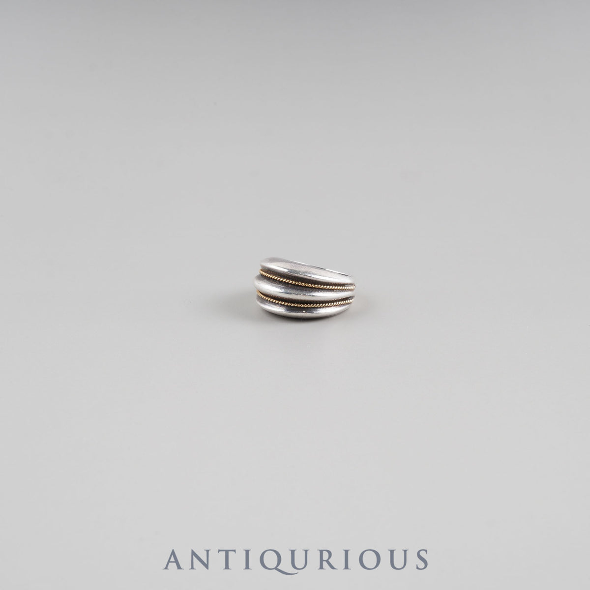 Tiffany ring, double rope, SV925/750, approximately size 12.5