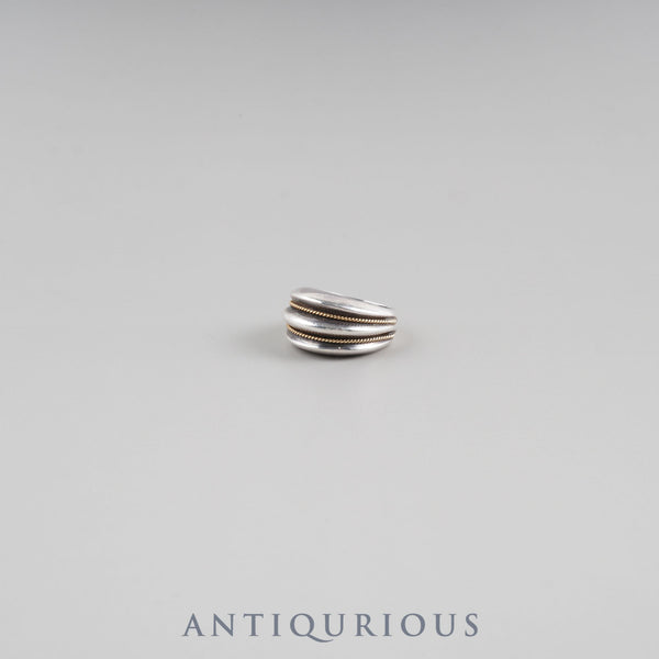 Tiffany ring, double rope, SV925/750, approximately size 12.5