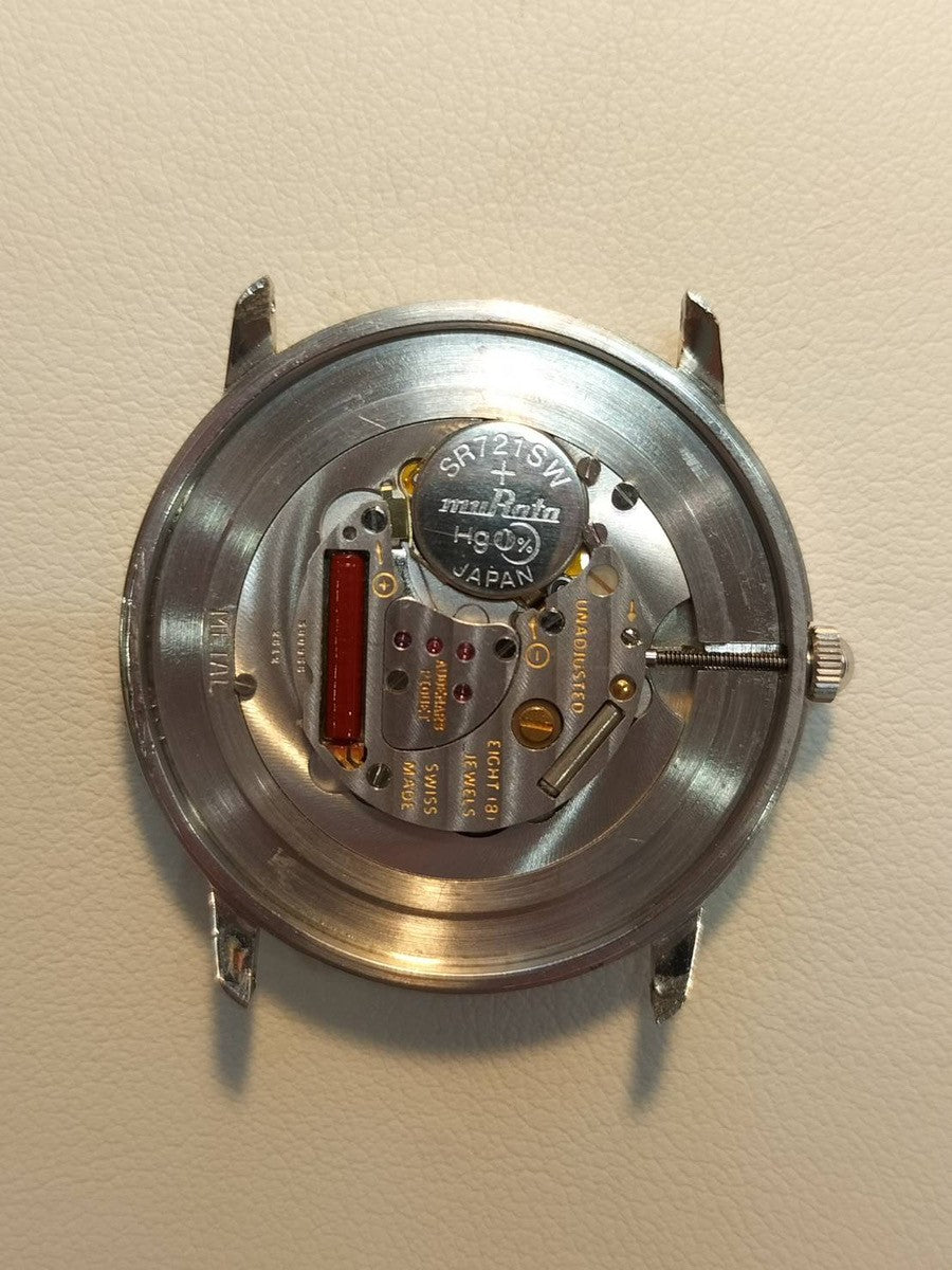 オーデマ・ピゲ エクストラフラット クォーツ Cal.2612 750 革 純正尾錠(750)ブルー文字盤 オーバーホール済み