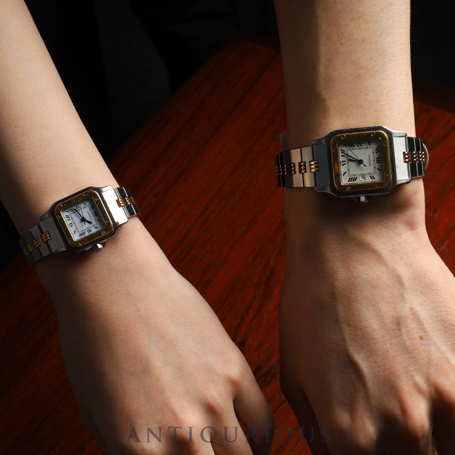Cartier Santos Carrée SM AC14.30gr OR 0.750 2.80gr / 0902 Automatic SS/YG White Roman Dial Warranty (1988) Overhauled