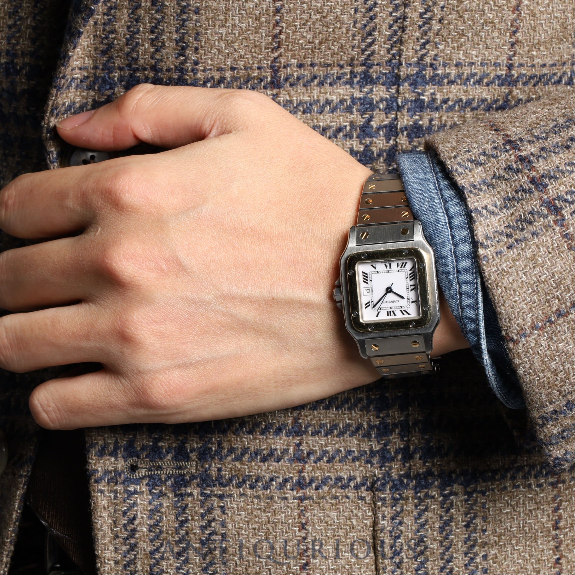 Cartier Santos Galbee LM 1172961 Automatic SS / YG White Roman Dial Complete service (full maintenance) completed at Cartier boutique