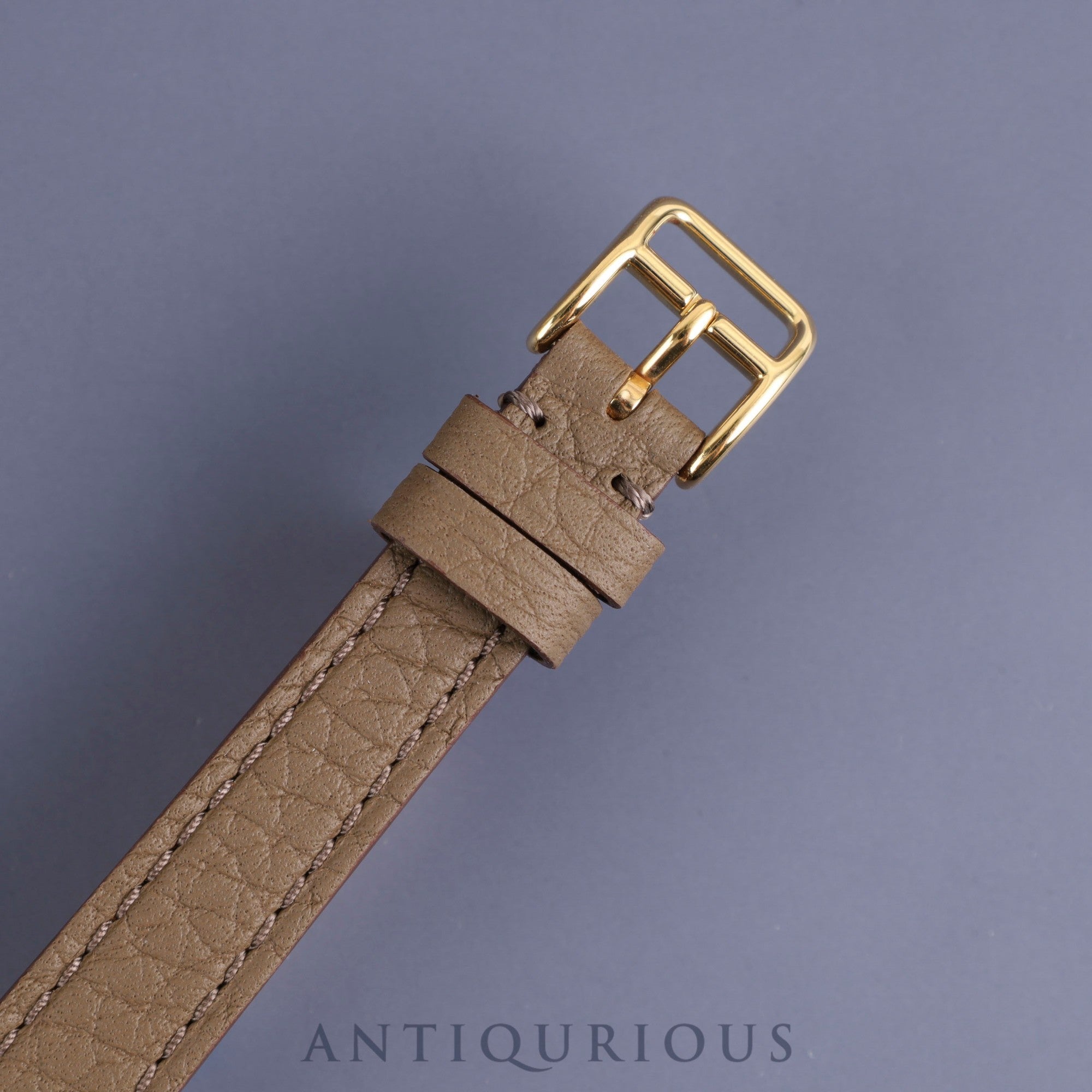 Hermes Ruban 06.32 Quartz Cal.976.001 YG Leather Genuine Buckle (GP) White Dial Overhauled